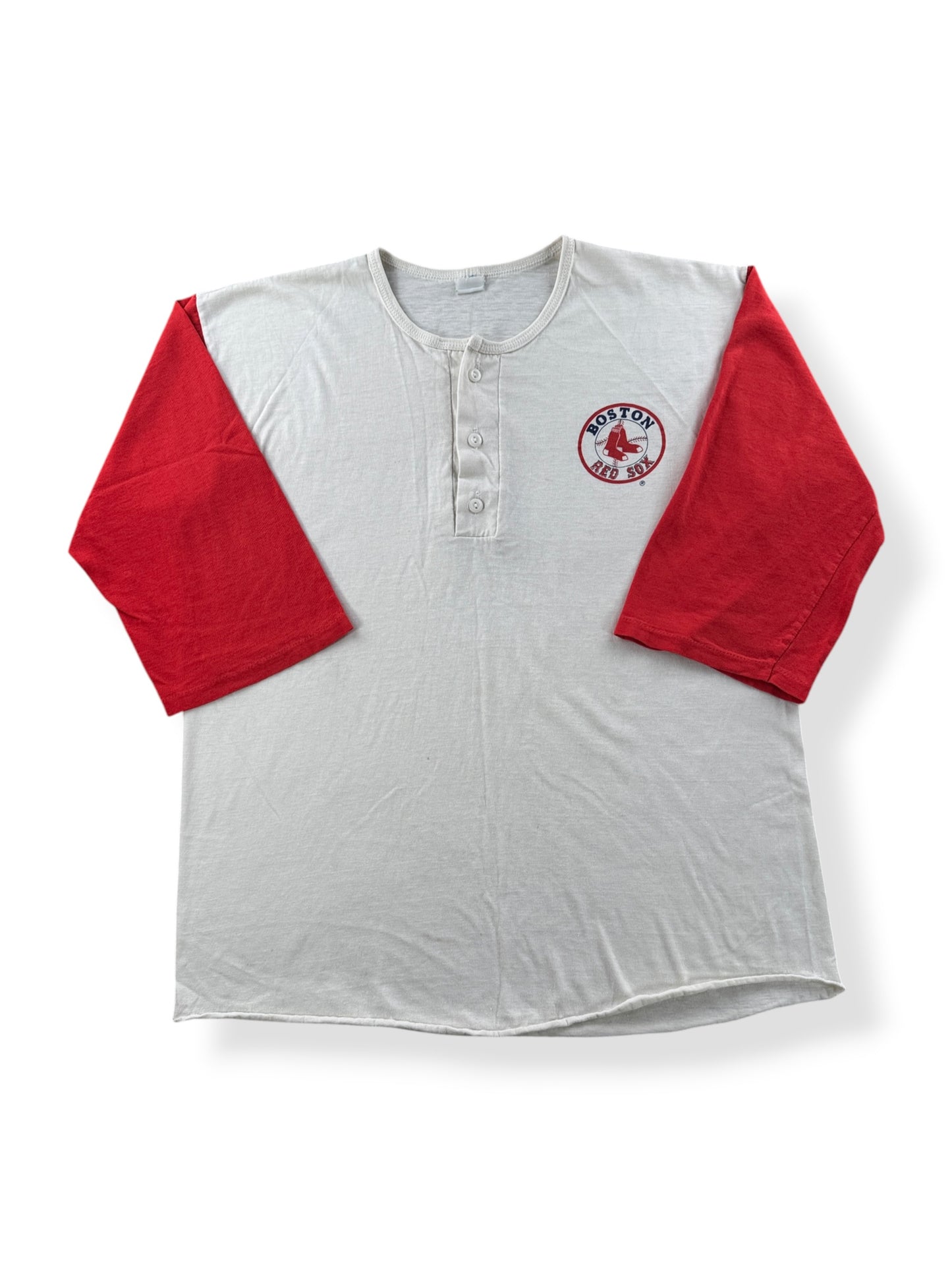 Front of Vintage Boston Red Sox Henley SZ L
