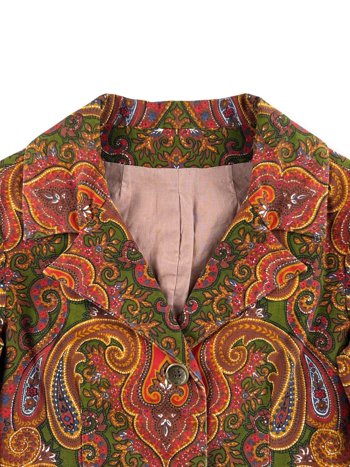 Collar on Vintage 60s/70s Paisley Jacket SZ S