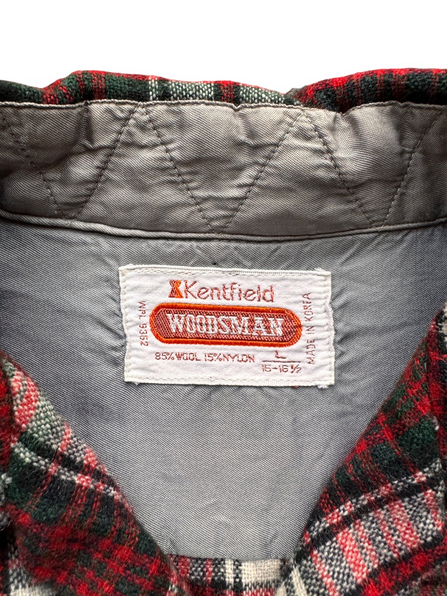 tag on Vintage Kentfield Woodsman Wool Blend Flannel SZ L