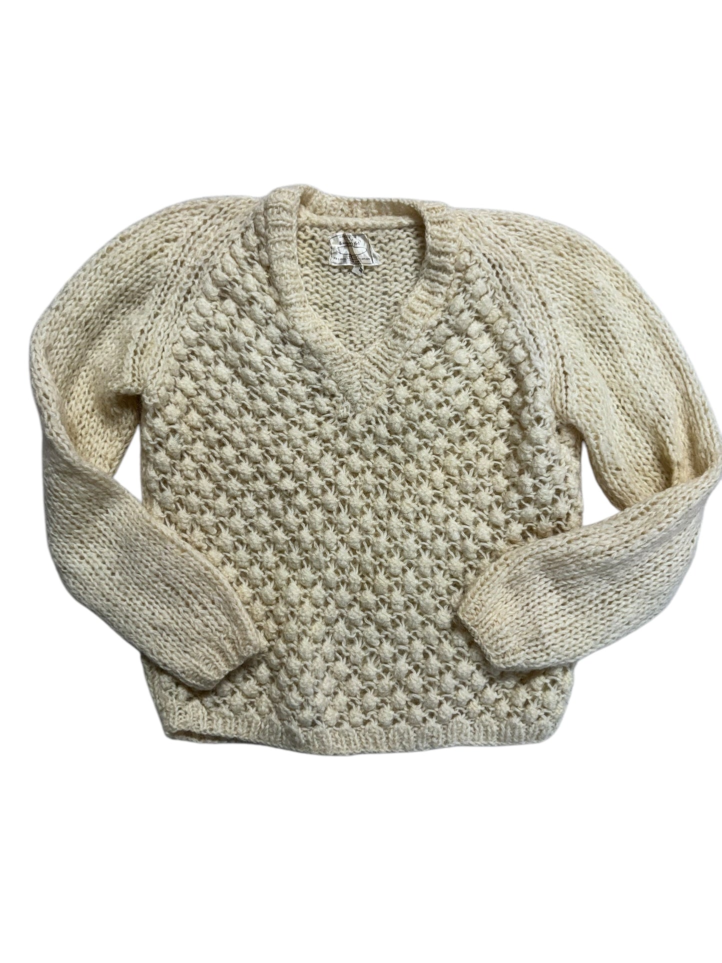 Front view of 1960s Italian Mohair/Wool Blend Handmade Sweater M