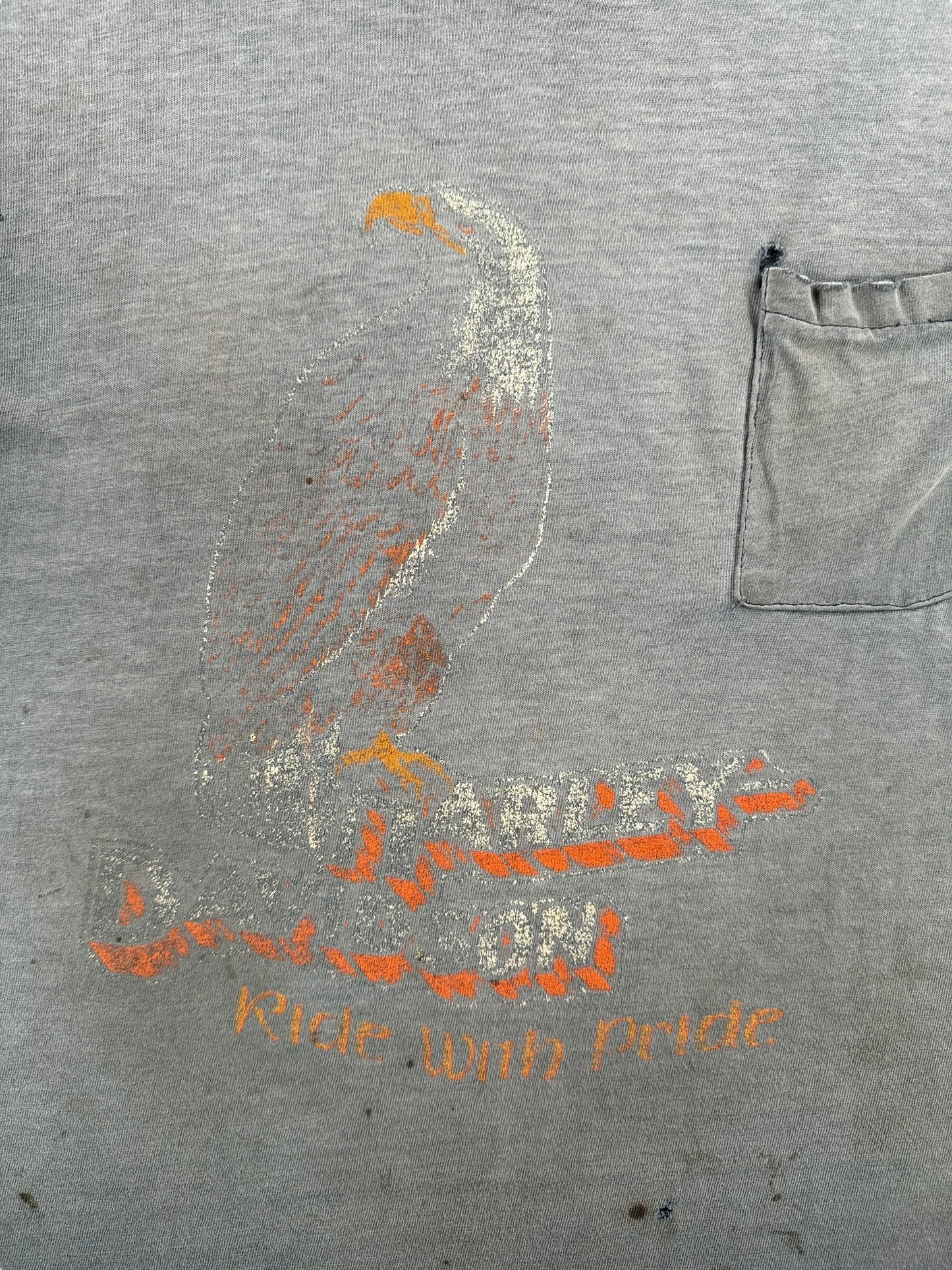 Front Graphic on Vintage Insane Fader Salina's CA Harley Davidson Tee SZ L