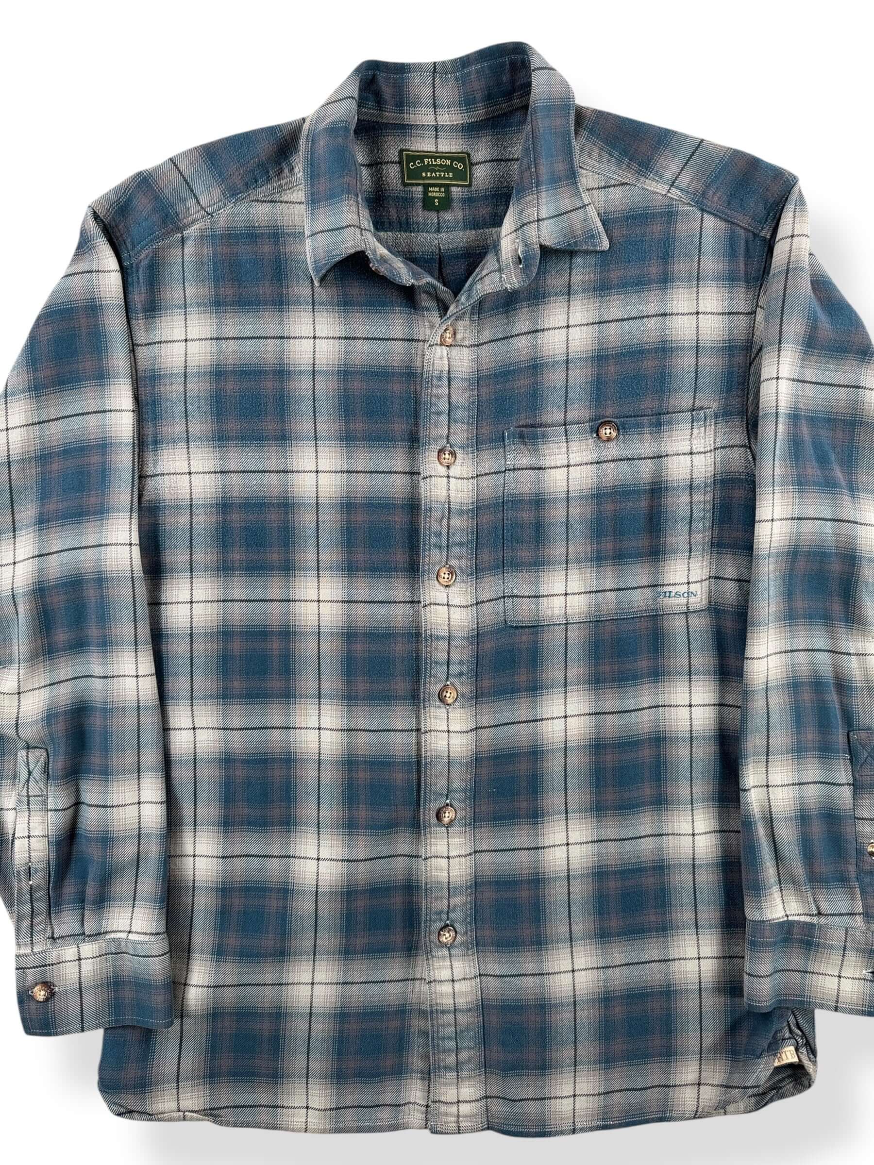 Front Close Up of Filson Made in Morocco Flannel SZ S