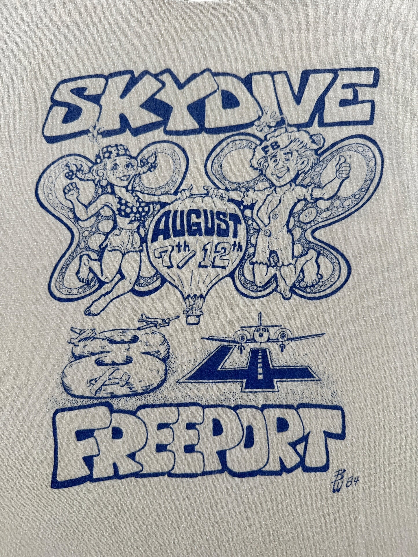 Graphic of Vintage Sky Dive Freeport Tee SZ XL (Fits L)