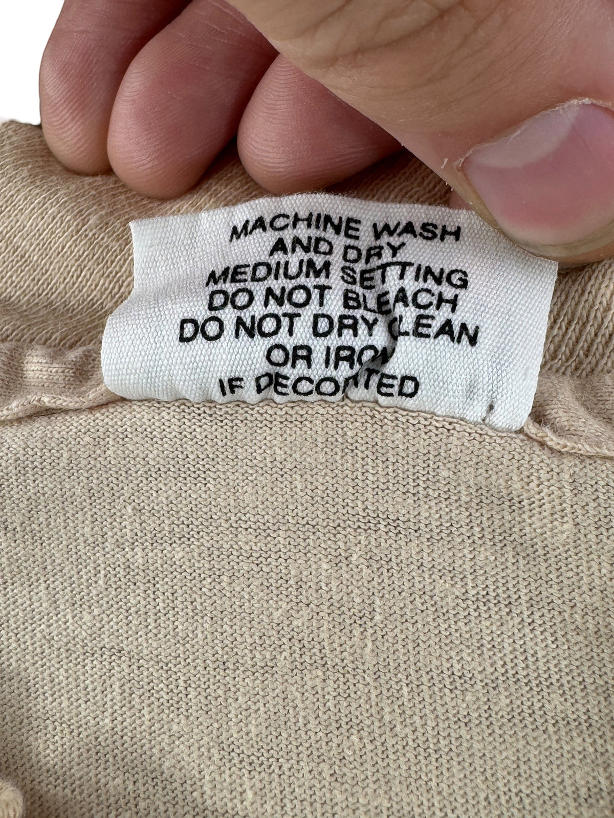 Back of tag on Vintage 1970s TUTU Tee SZ L (Fits M)