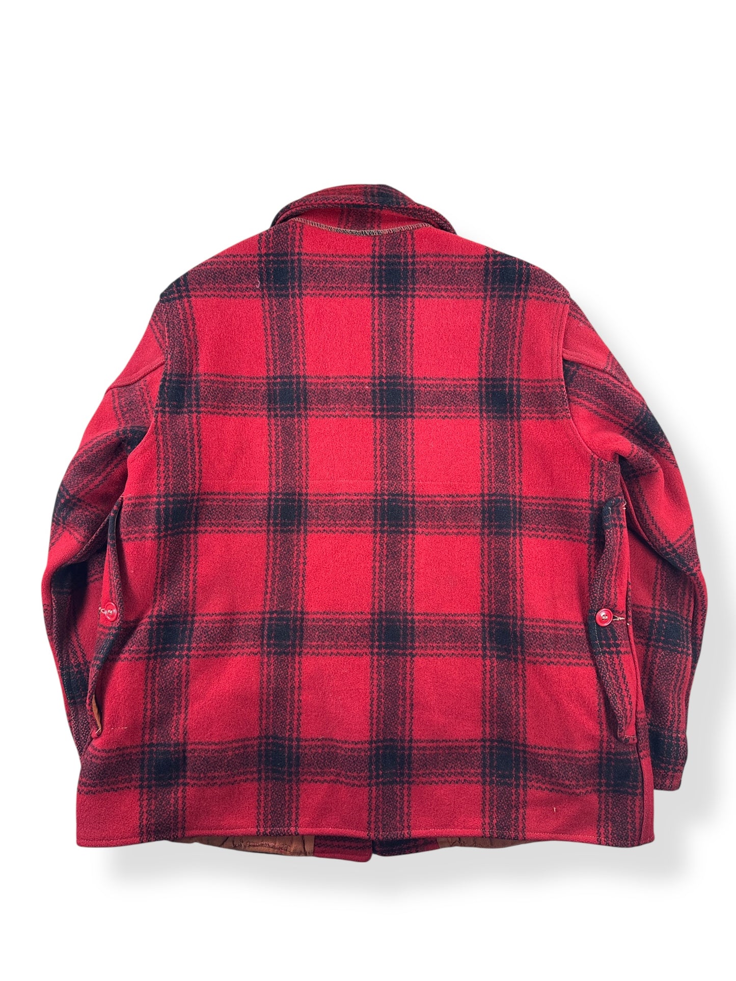 Back of Vintage 60s Hawthorne Buffalo Plaid Coat SZ L