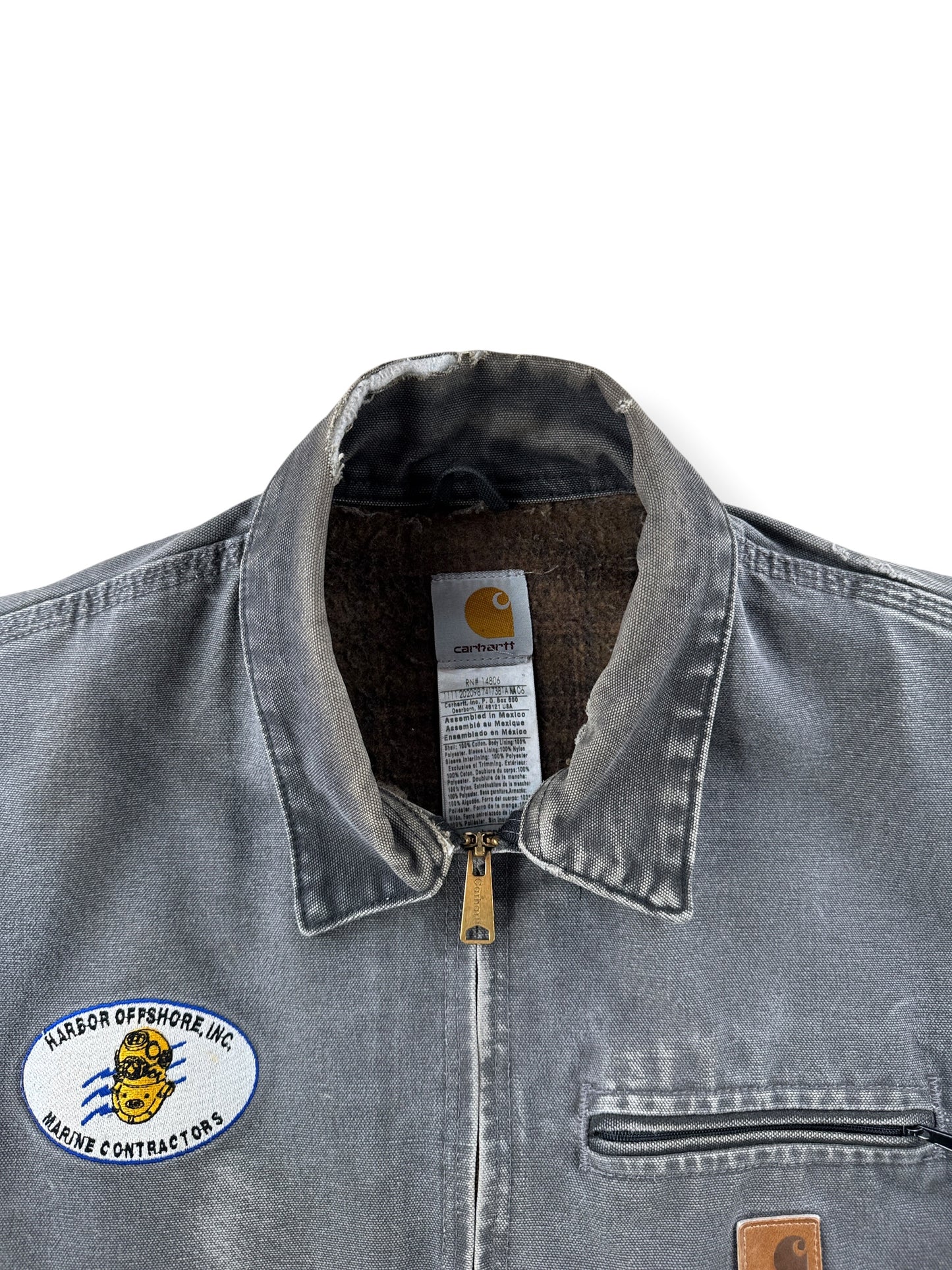Collar on Carhartt Gravel Detroit Jacket SZ XL