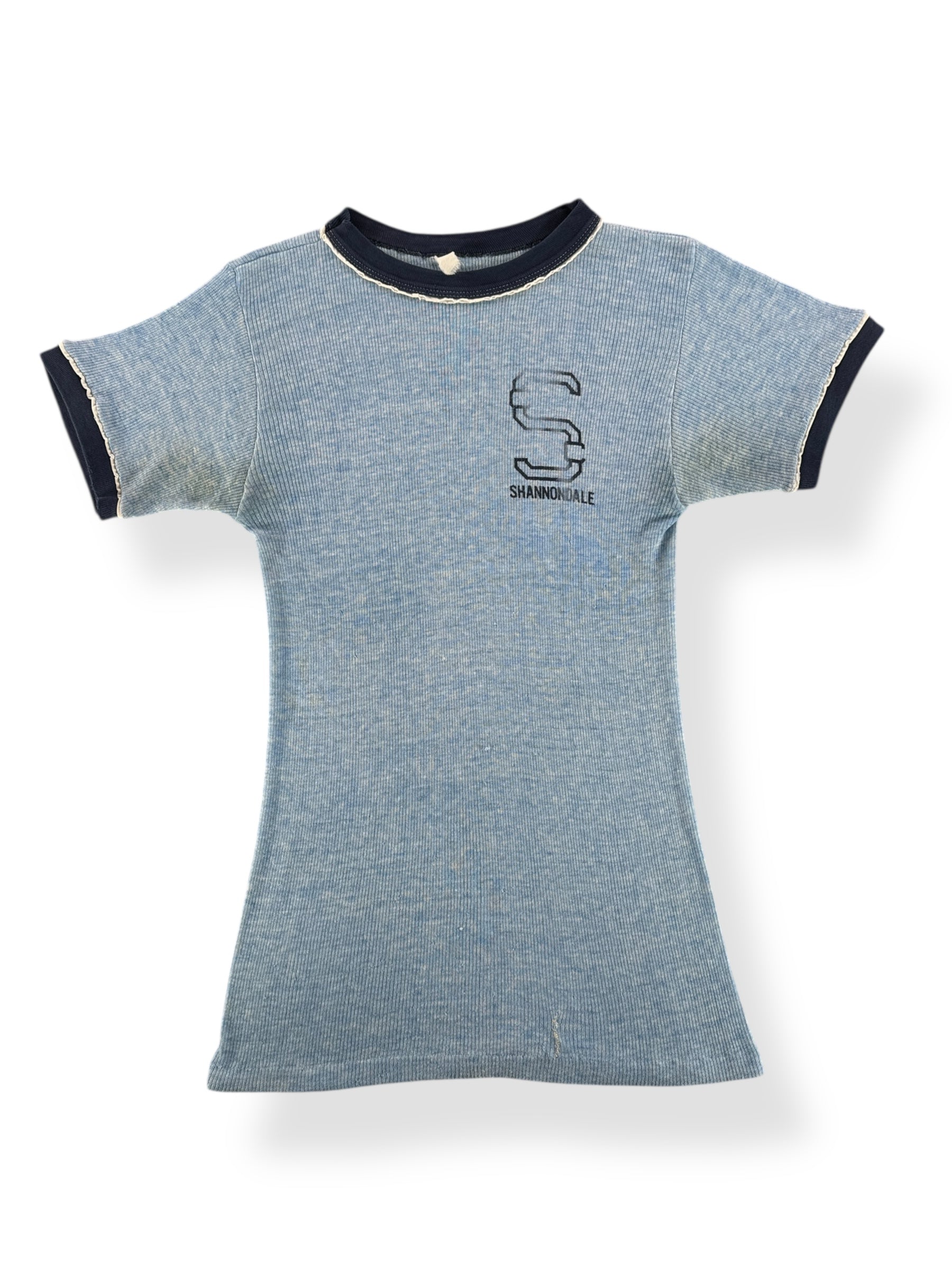 Front of Vintage Shannondale Stretchy Ringer Tee SZ XS
