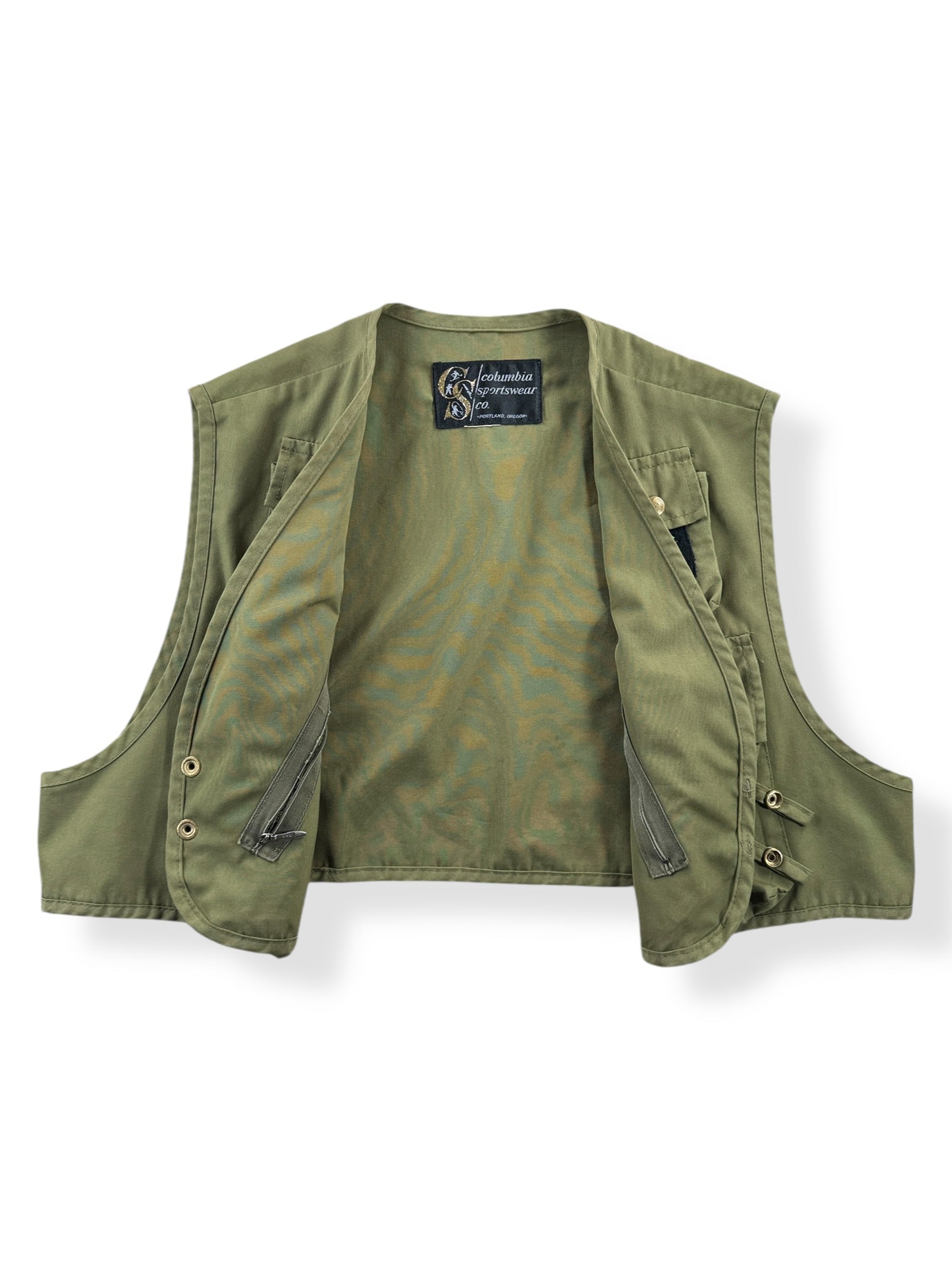 Inside of Vintage Columbia Sportswear Fishing Vest SZ L