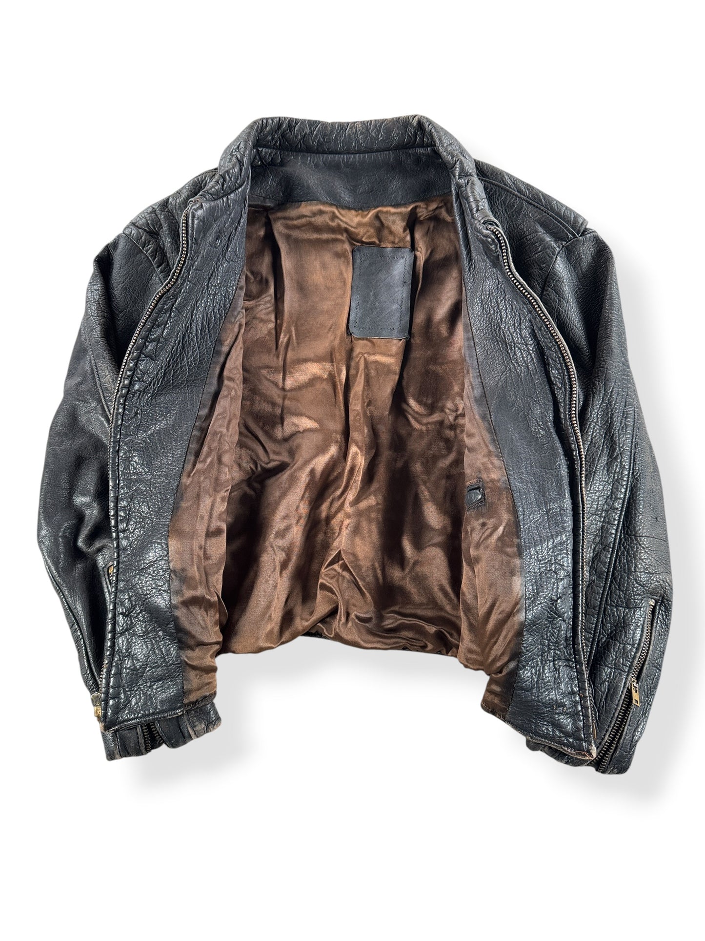 Inside of Vintage 50s 60s Era Leather Jacket SZ XS