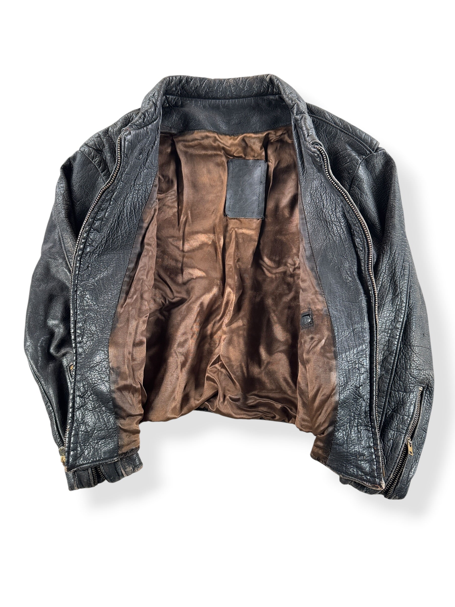 Inside of Vintage 50s 60s Era Leather Jacket SZ XS