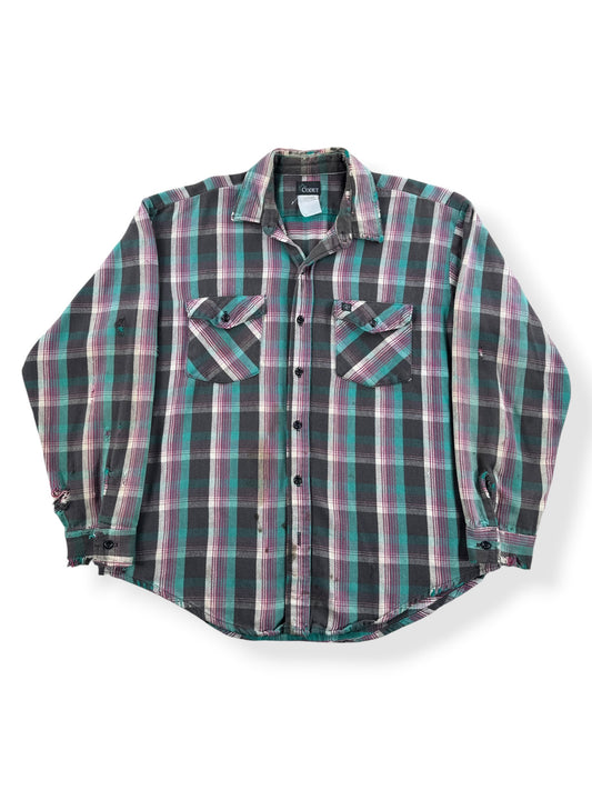 Front of Vintage 90s Distressed Codet Cotton Flannel SZ XL