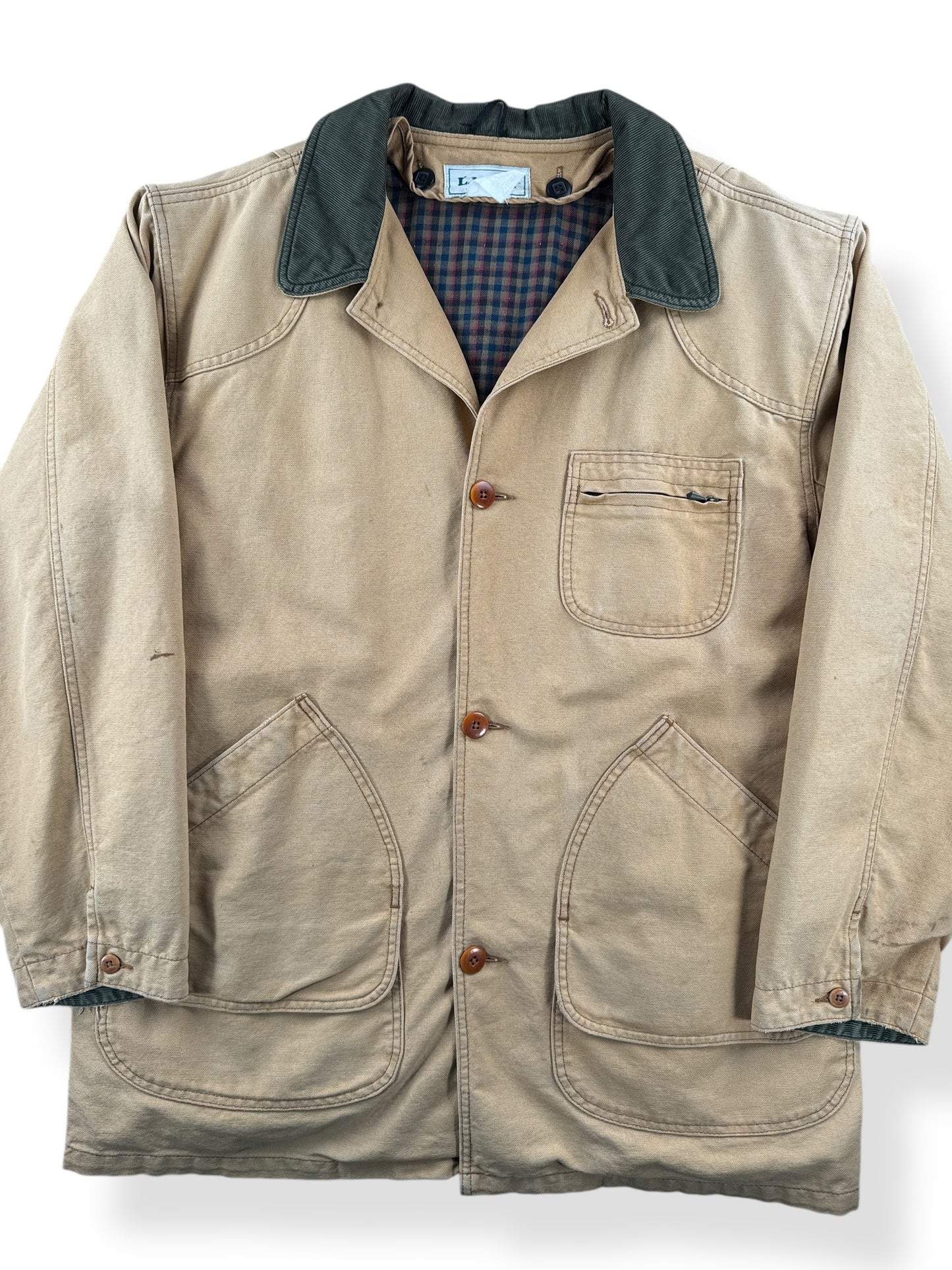 Front Close Up of Vintage LL Bean Original Field Coat SZ L