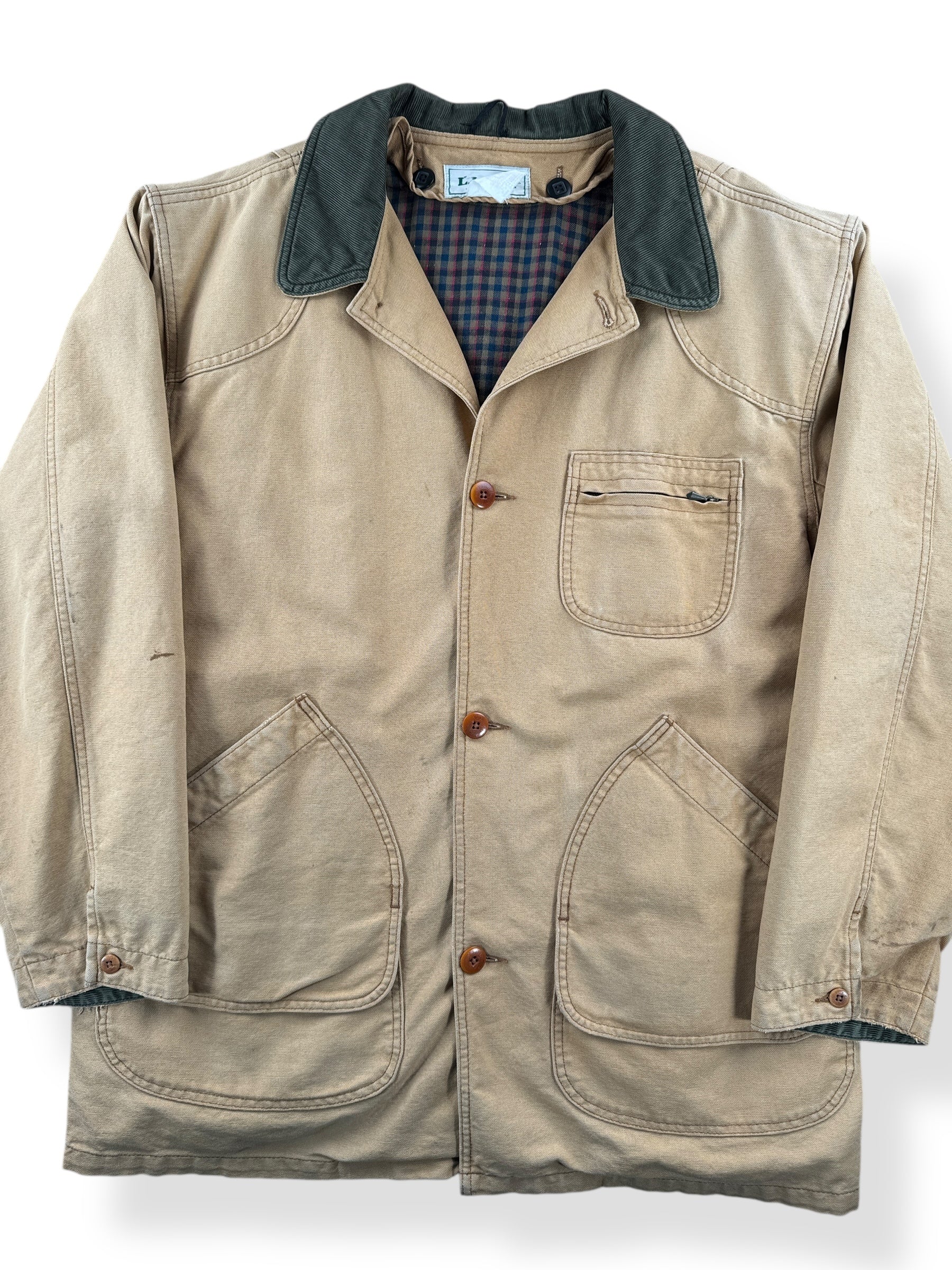 Front Close Up of Vintage LL Bean Original Field Coat SZ L