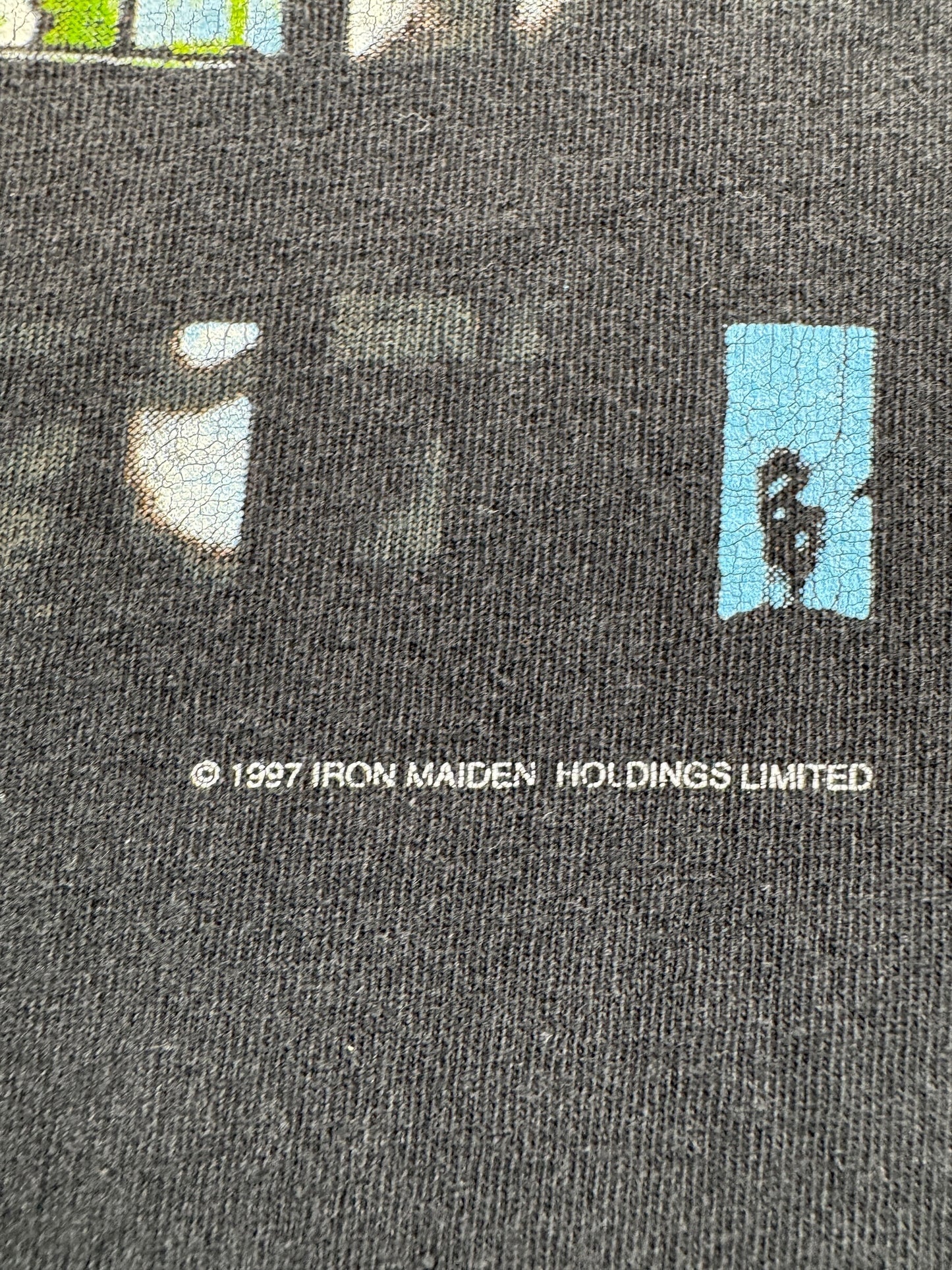 Trademark on Vintage 97' Iron Maiden Killers Tour Tee SZ XL