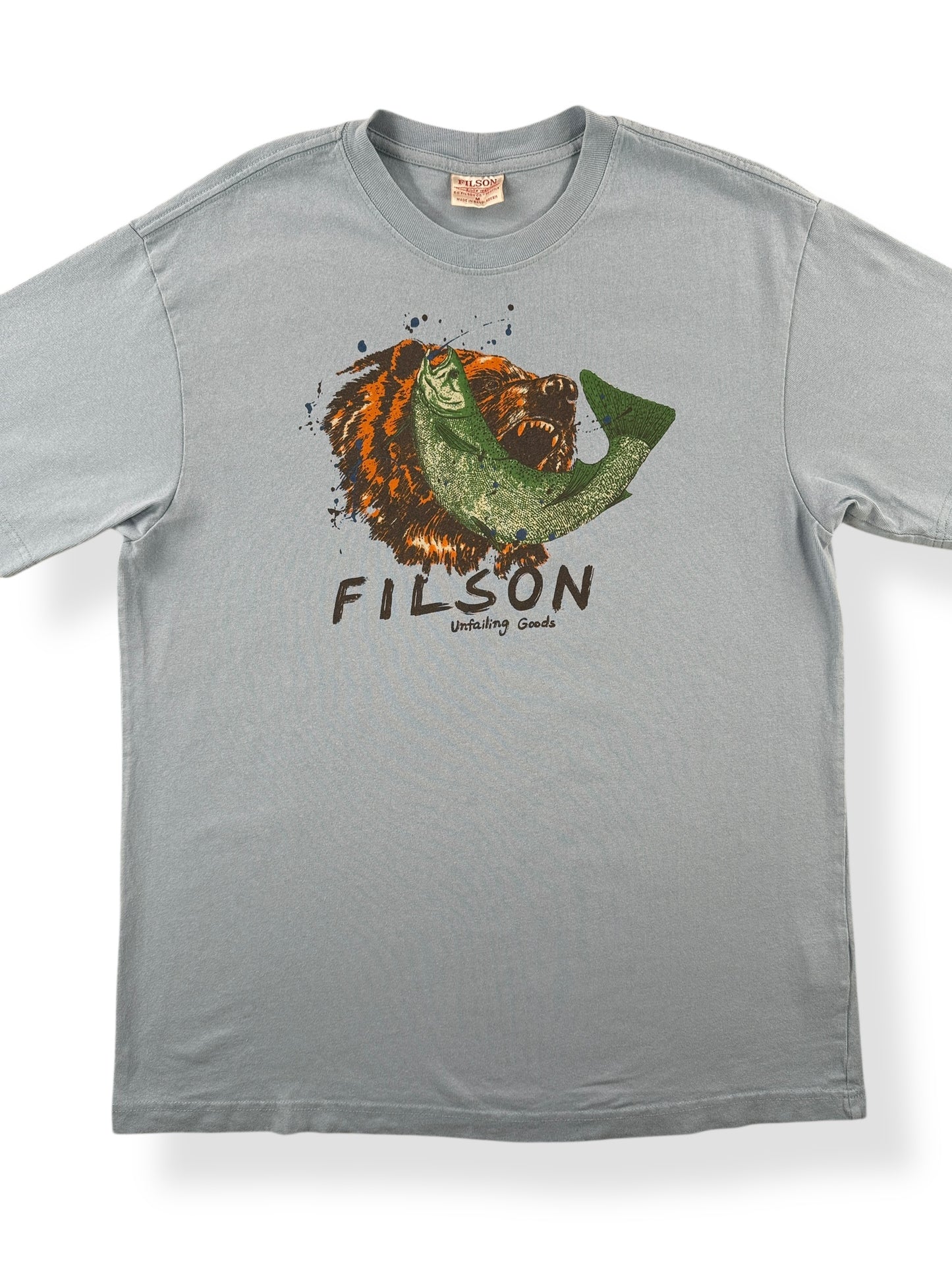 Front Close Up of Dust Filson Frontier Graphic Tee SZ M