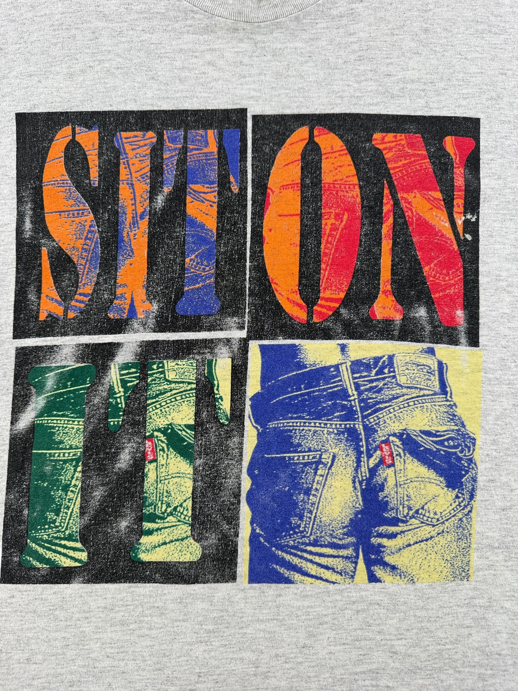 Graphic of Vintage Levi's Sit on It Tee SZ L