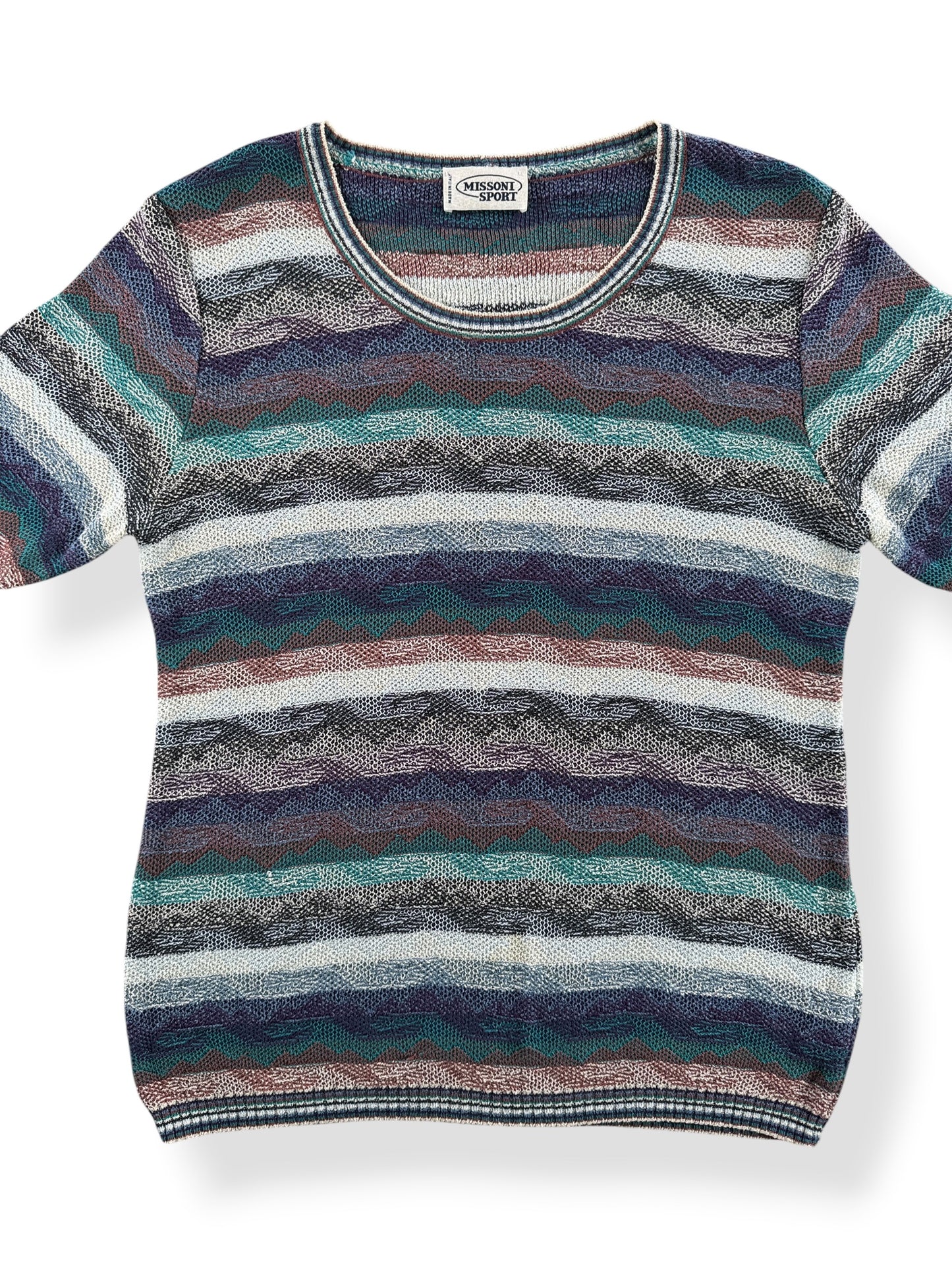 Close up of front on Vintage Missoni Sport Knit Top
