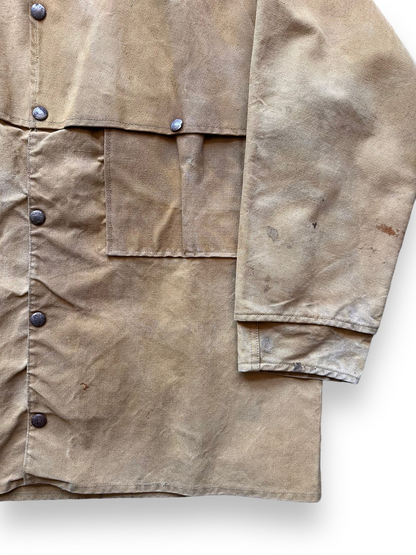 Lower Left View of Vintage Black Bear Rain Tite Jacket SZ XL | Black Bear Brand Workwear | Seattle Vintage Workwear