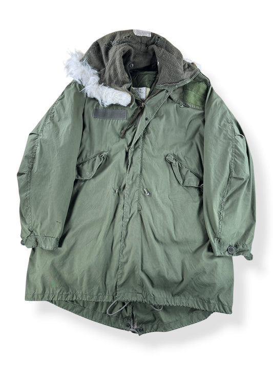 Front of Vintage M-65 Fishtail Parka w/ Liner & Hood SZ L