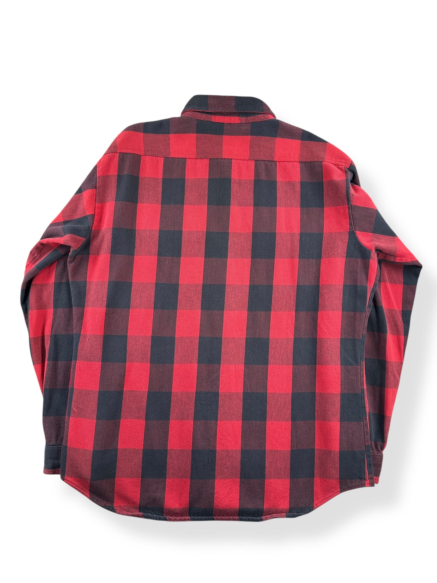 Back of Vintage Red and Black Cotton Flannel SZ XL