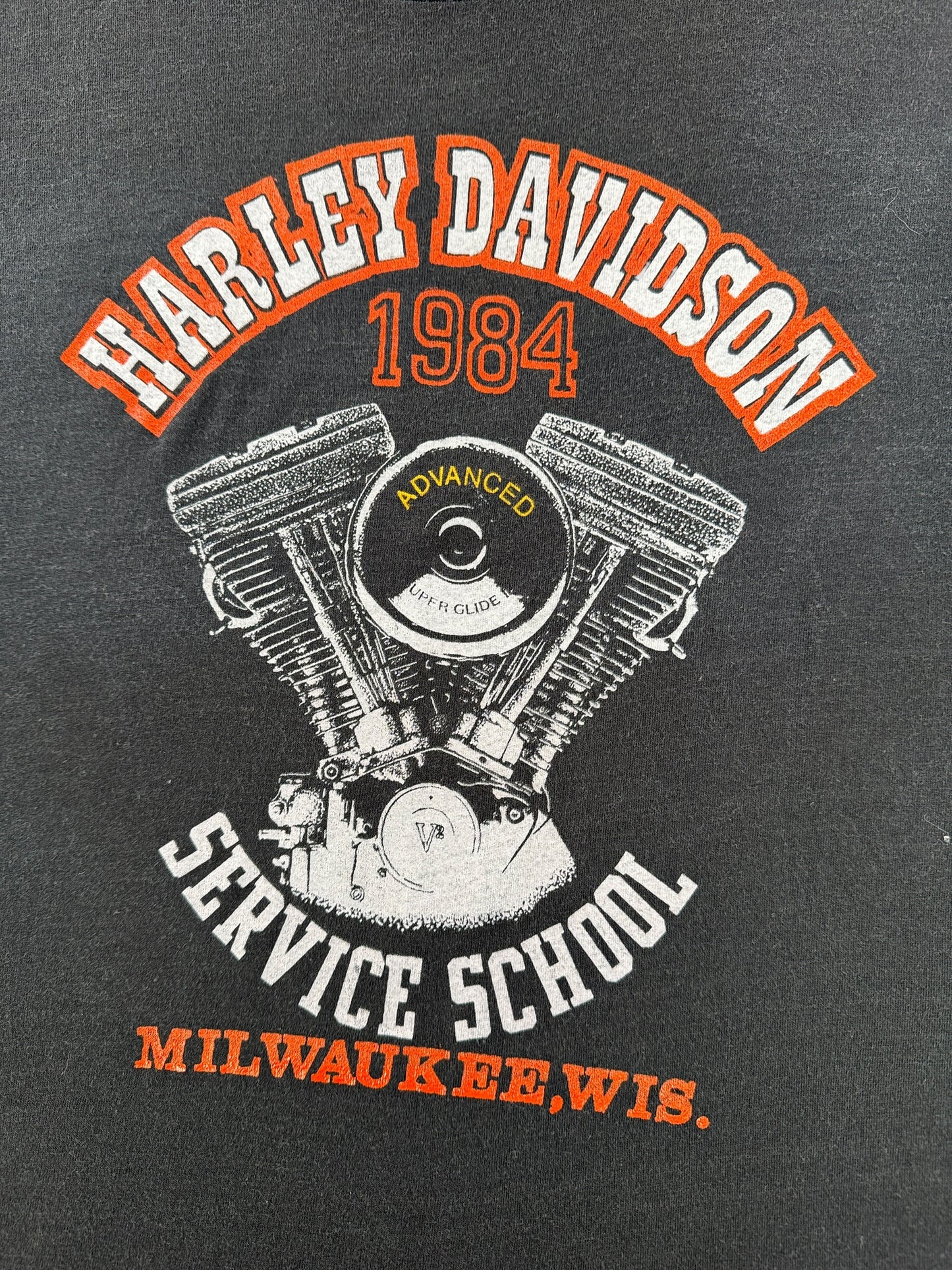 Graphic of Vintage Harley Davidson Service School Milwaukee Screen Stars Tee SZ XL (Fits L)