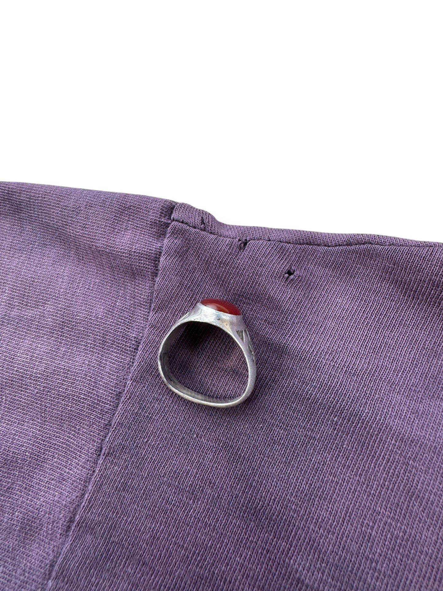 Small pinholes on shoulder of Vintage 1980s Harley For Bikers Only Kansas Tee SZ L (Fits M)