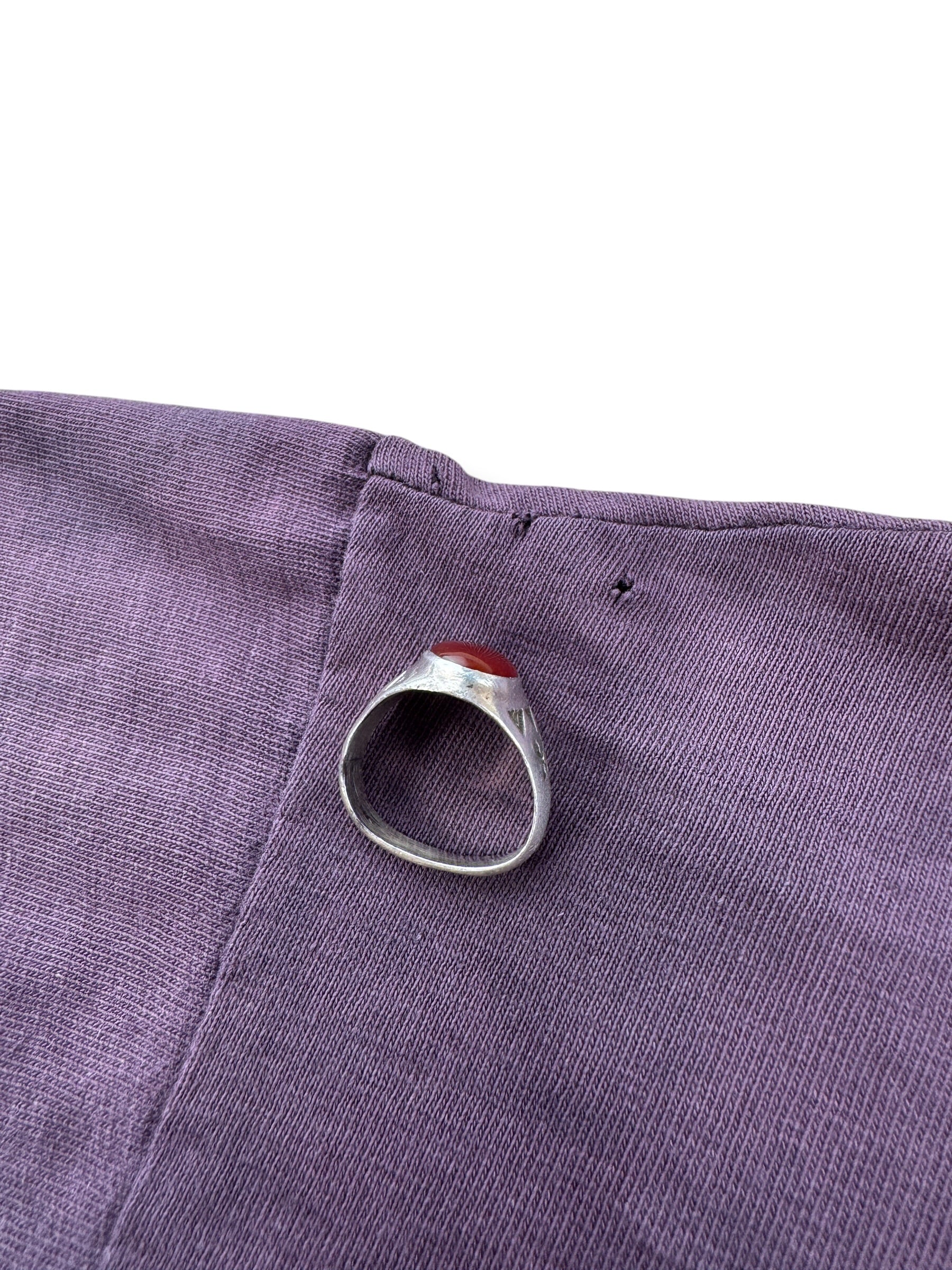 Small pinholes on shoulder of Vintage 1980s Harley For Bikers Only Kansas Tee SZ L (Fits M)