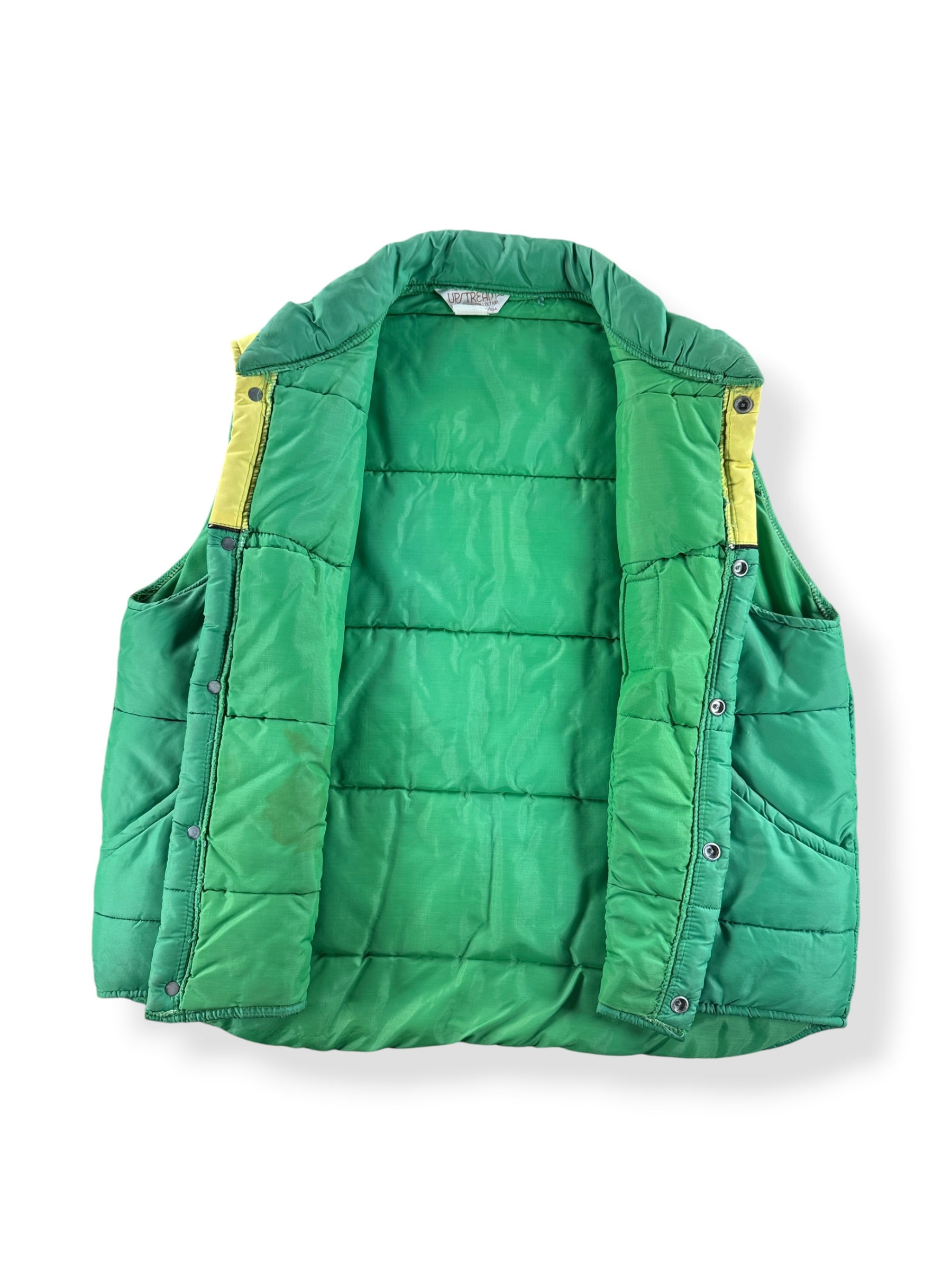 Inside of Vintage Upstream Embro Western Puffer Vest SZ L