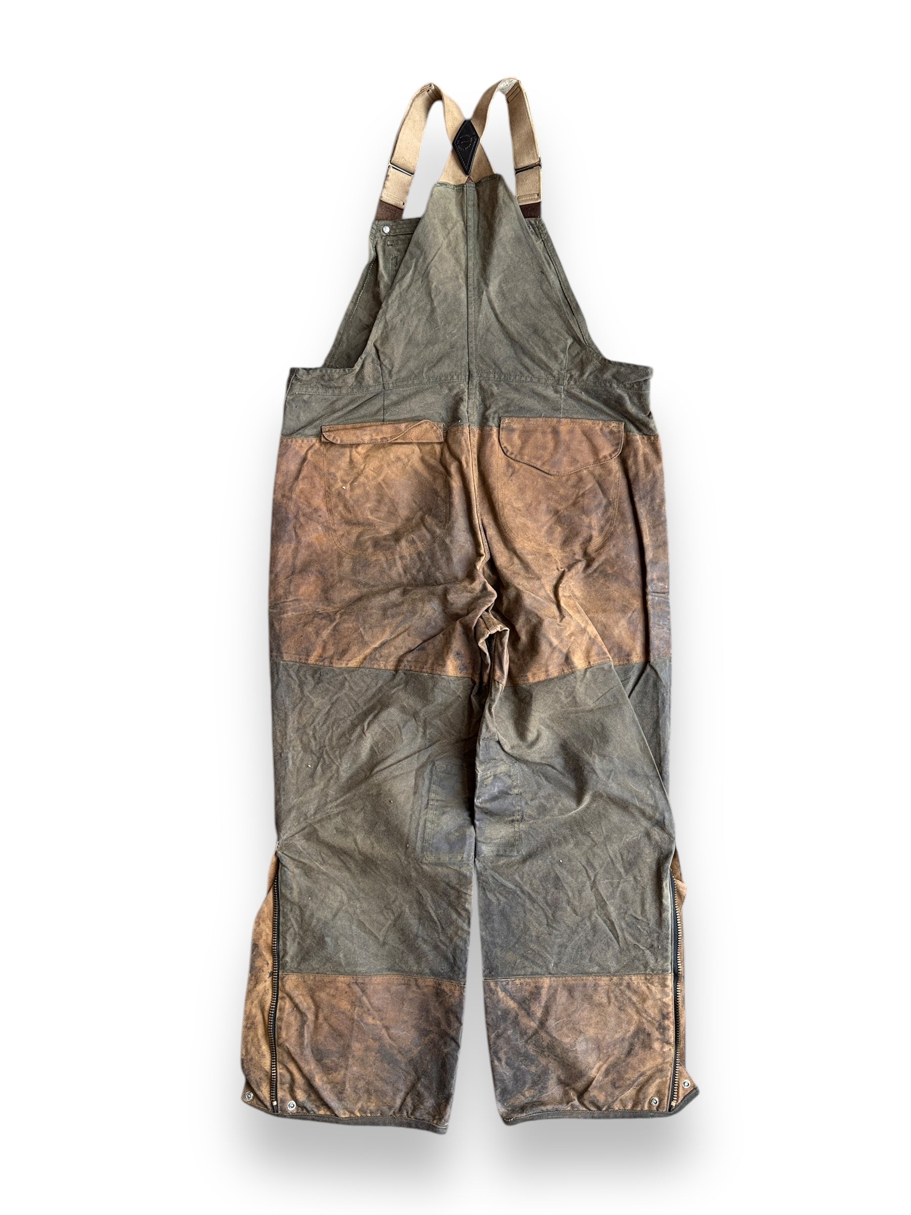 back of Filson Double Hunting Bibs W38x30