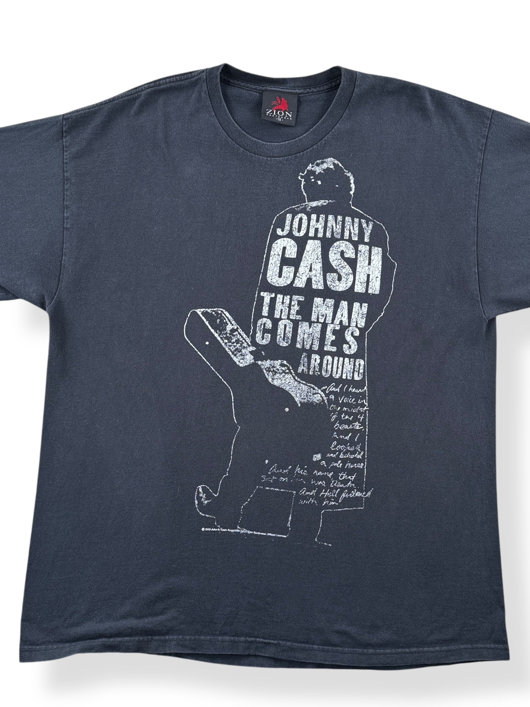 Front Close Up of 2010 Johnny Cash Tee SZ XL