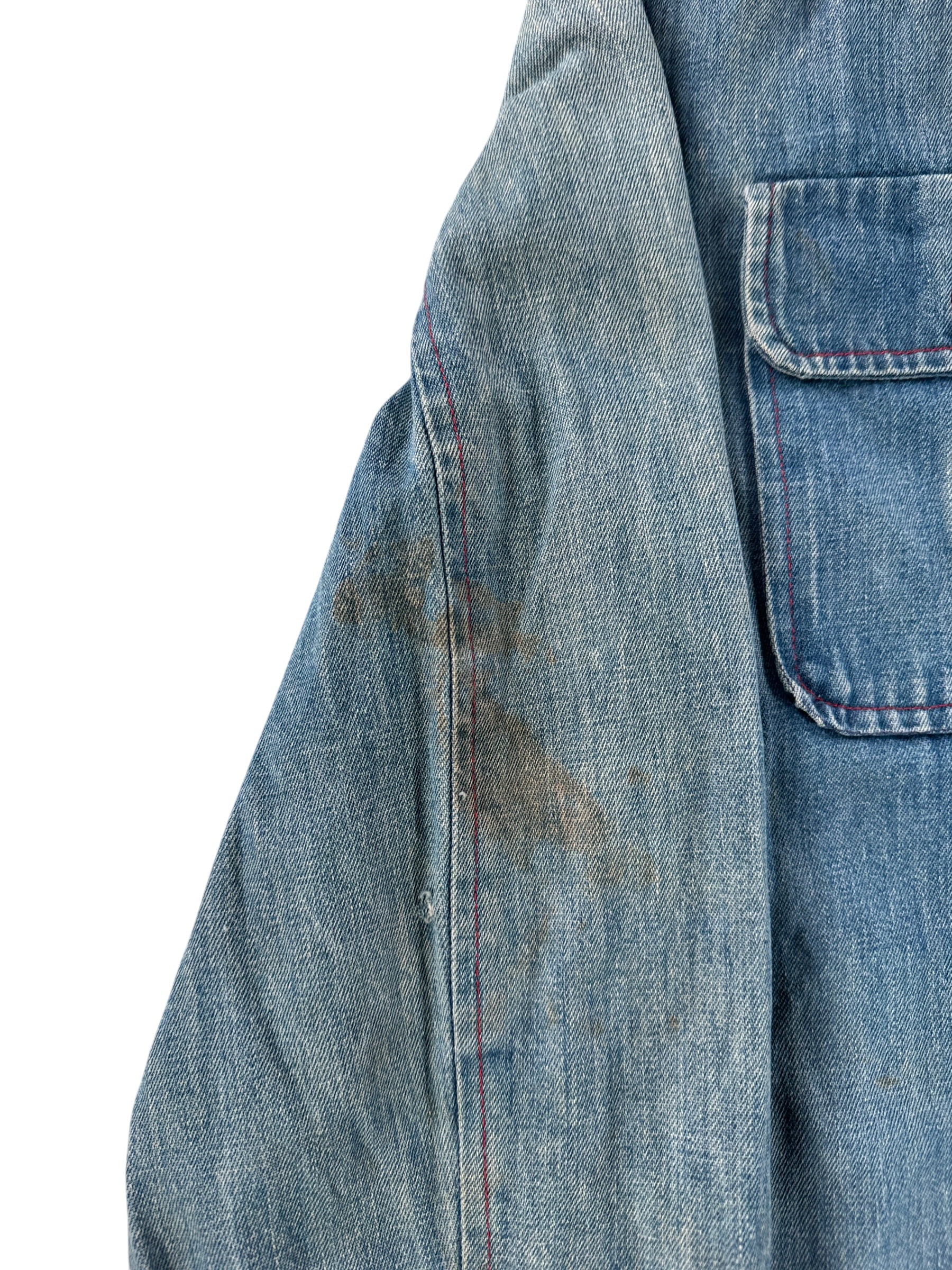 Stain on Vintage Weird Denim Chore Coat SZ L