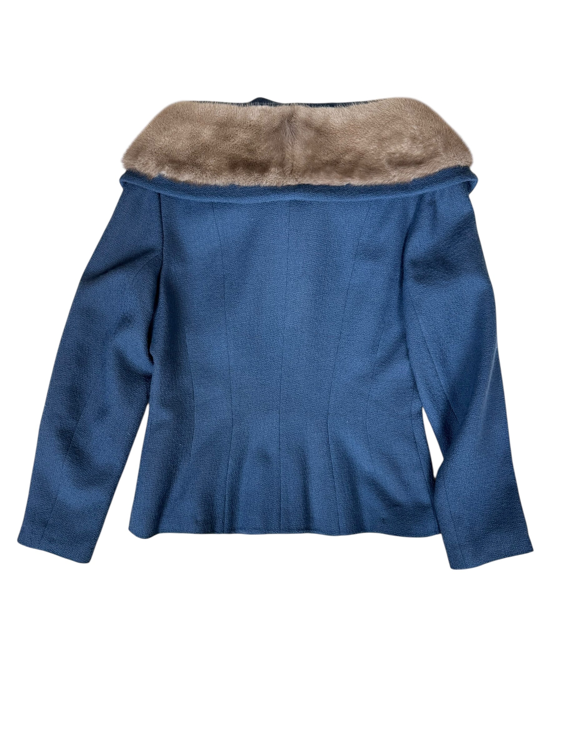 Back of 1960s Lilli Ann Periwinkle Mink Set L
