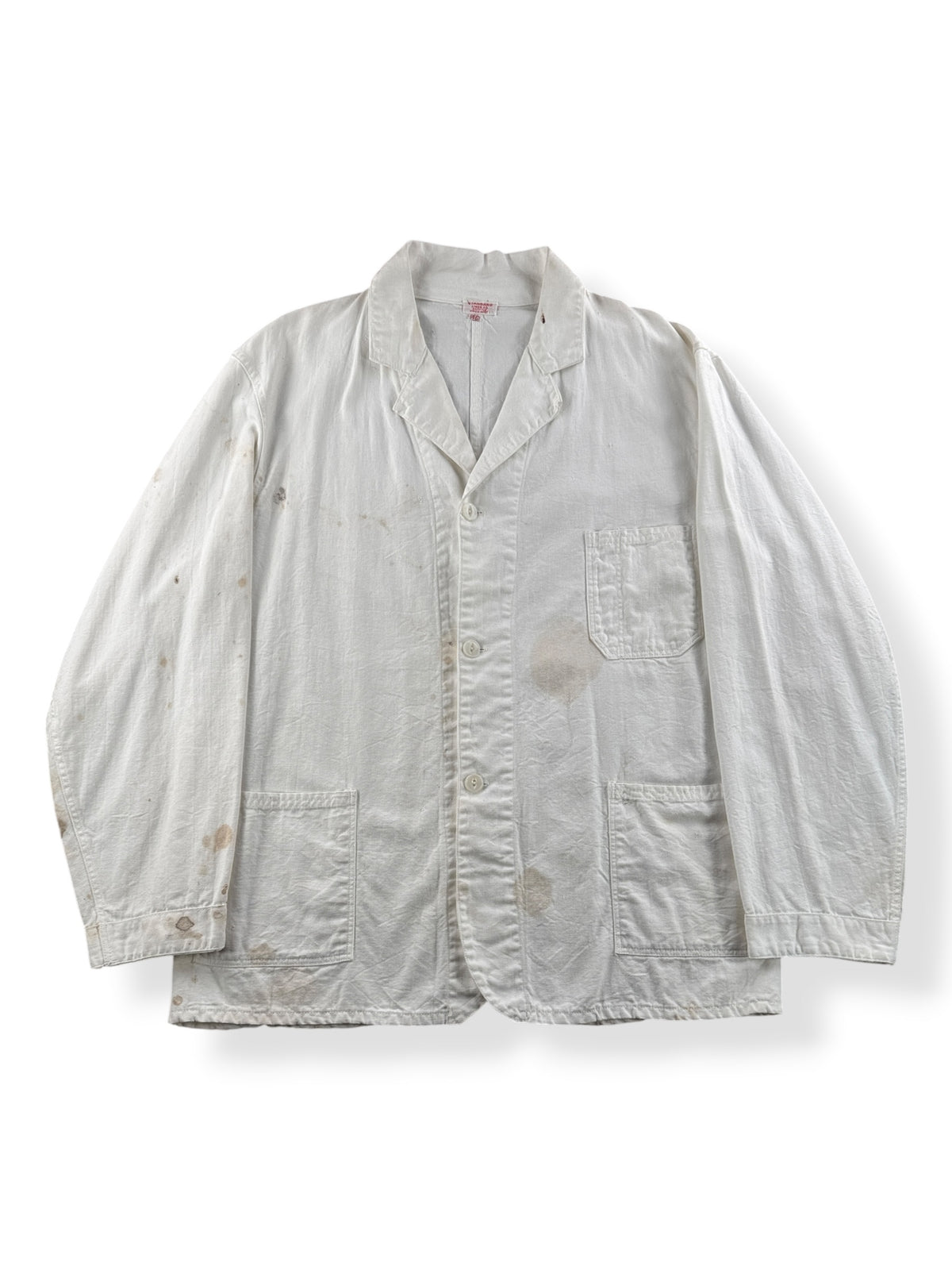 Front of Vintage Standard Linen Co Shop Coat SZ 46