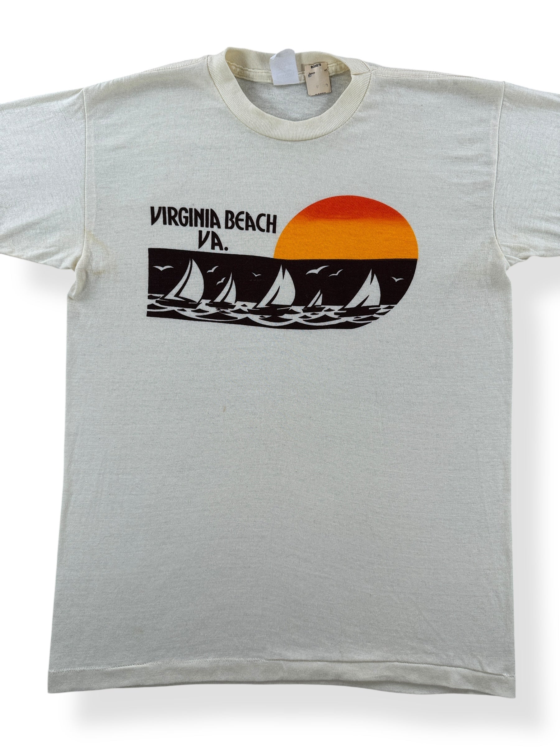 Front Close Up of Vintage NOS Virginia Beach Tee SZ S