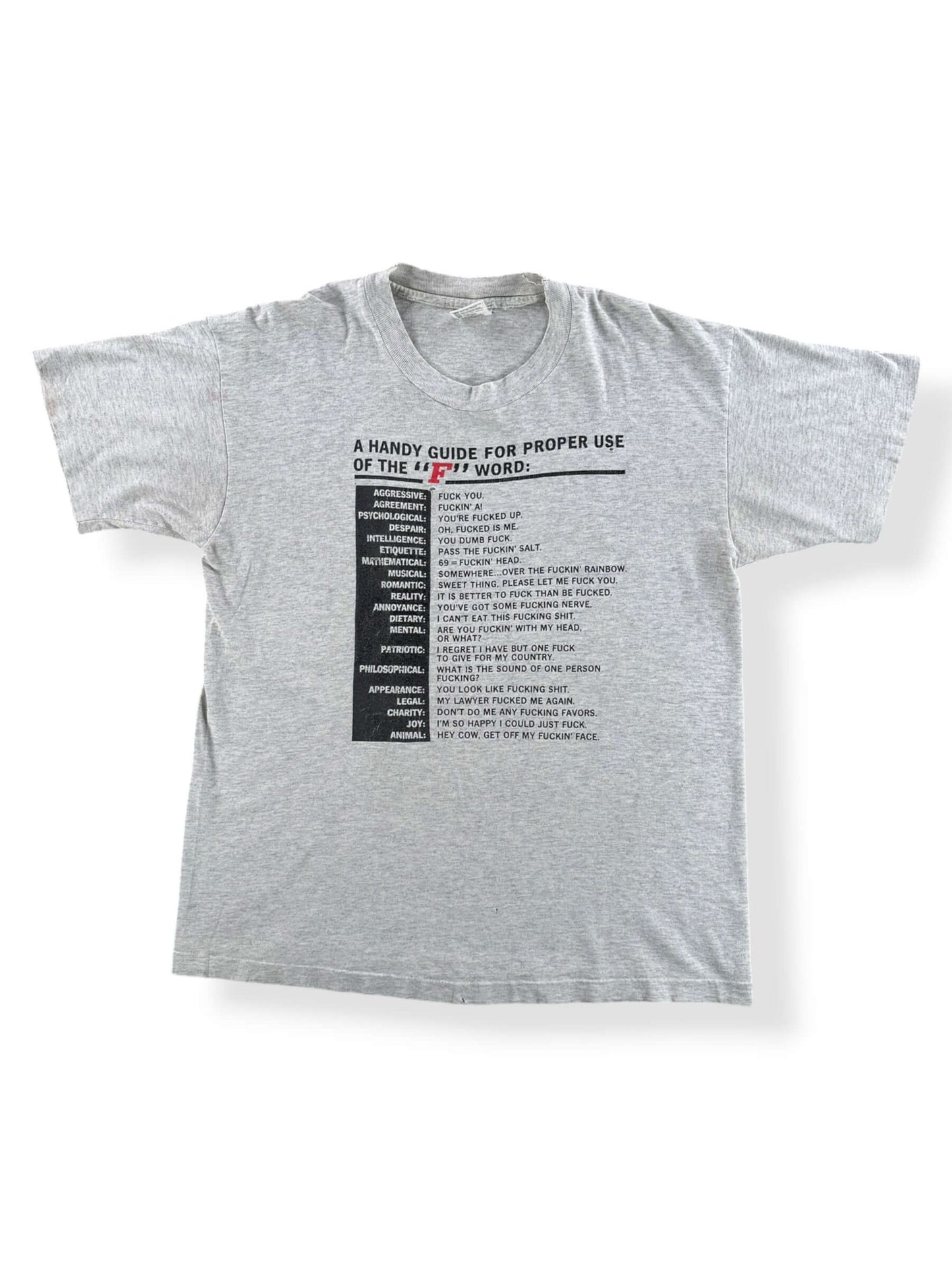 Front of Vintage "F" Word Tee SZ L