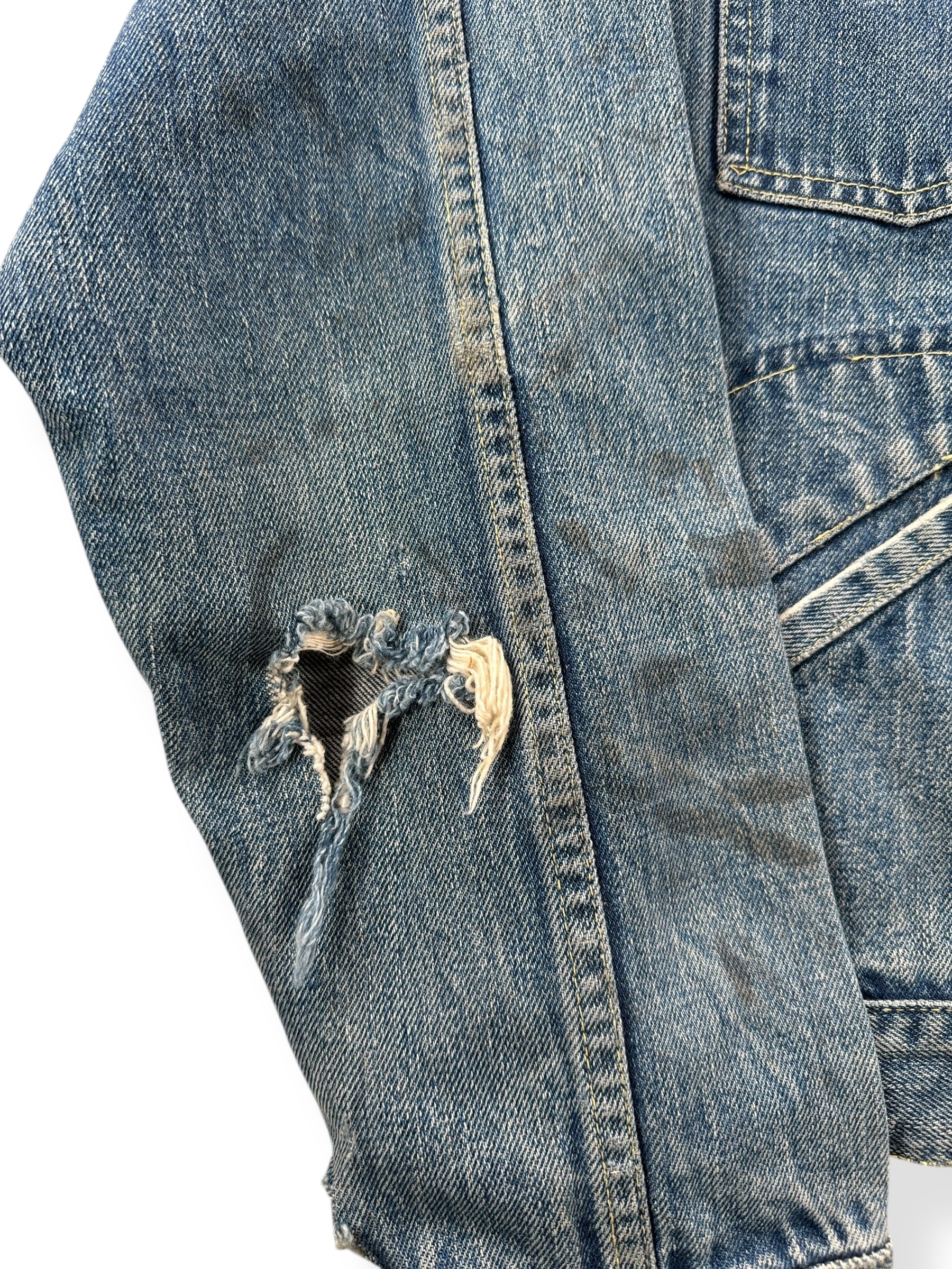 Hole on Sleeve of Vintage Selvedge Penney's Foremost Jacket SZ S AS IS