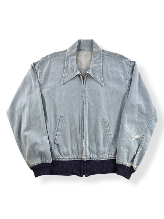 Front of Vintage 50s Chambray Ricky Style Jacket SZ L