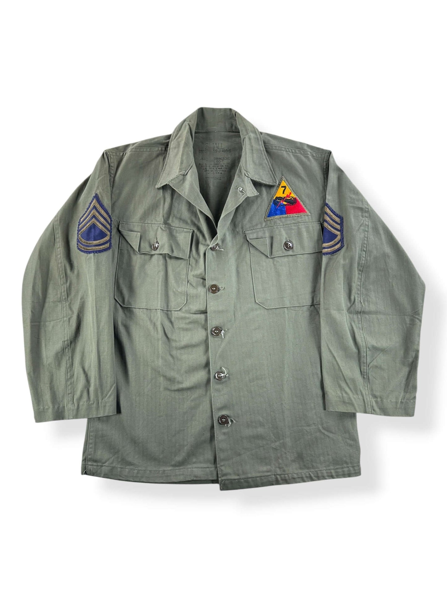 Front of Vintage 50s WWII HBT Shirt SZ S