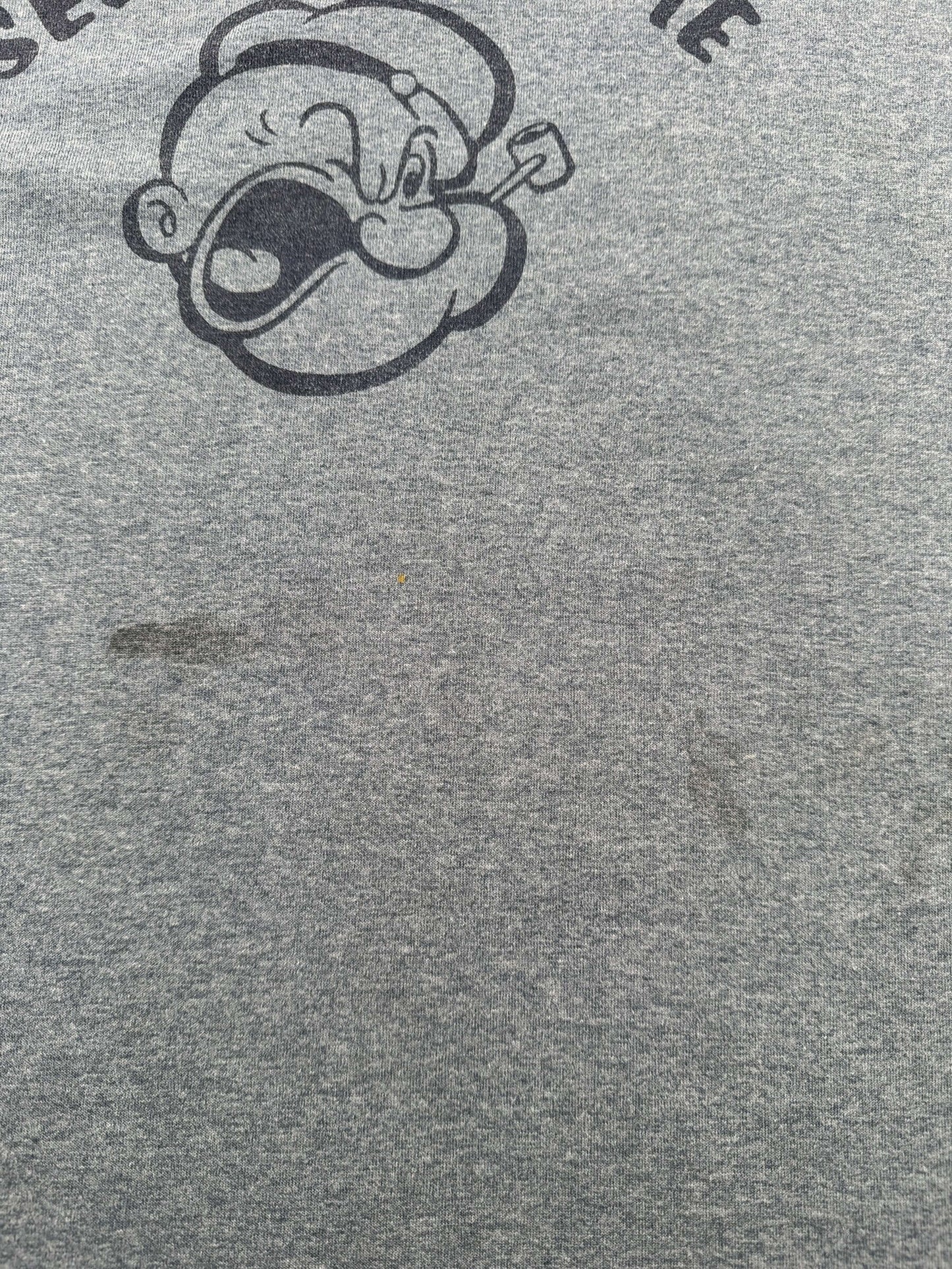 Stain on Vintage Popeye Blow Me Ringer Tee SZ M