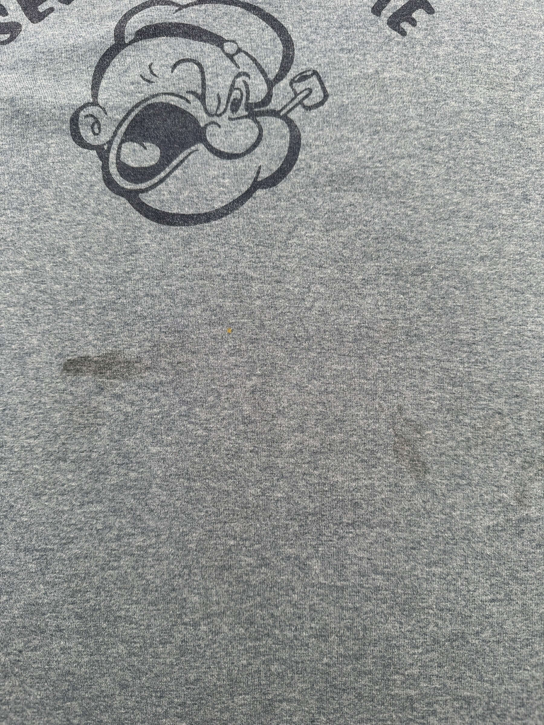Stain on Vintage Popeye Blow Me Ringer Tee SZ M