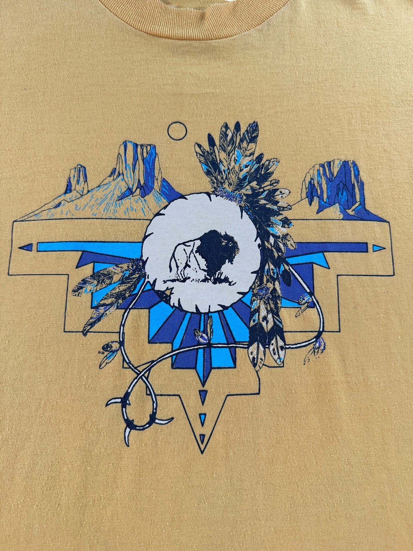 Graphic of Vintage Buffalo Headress Tee SZ XL