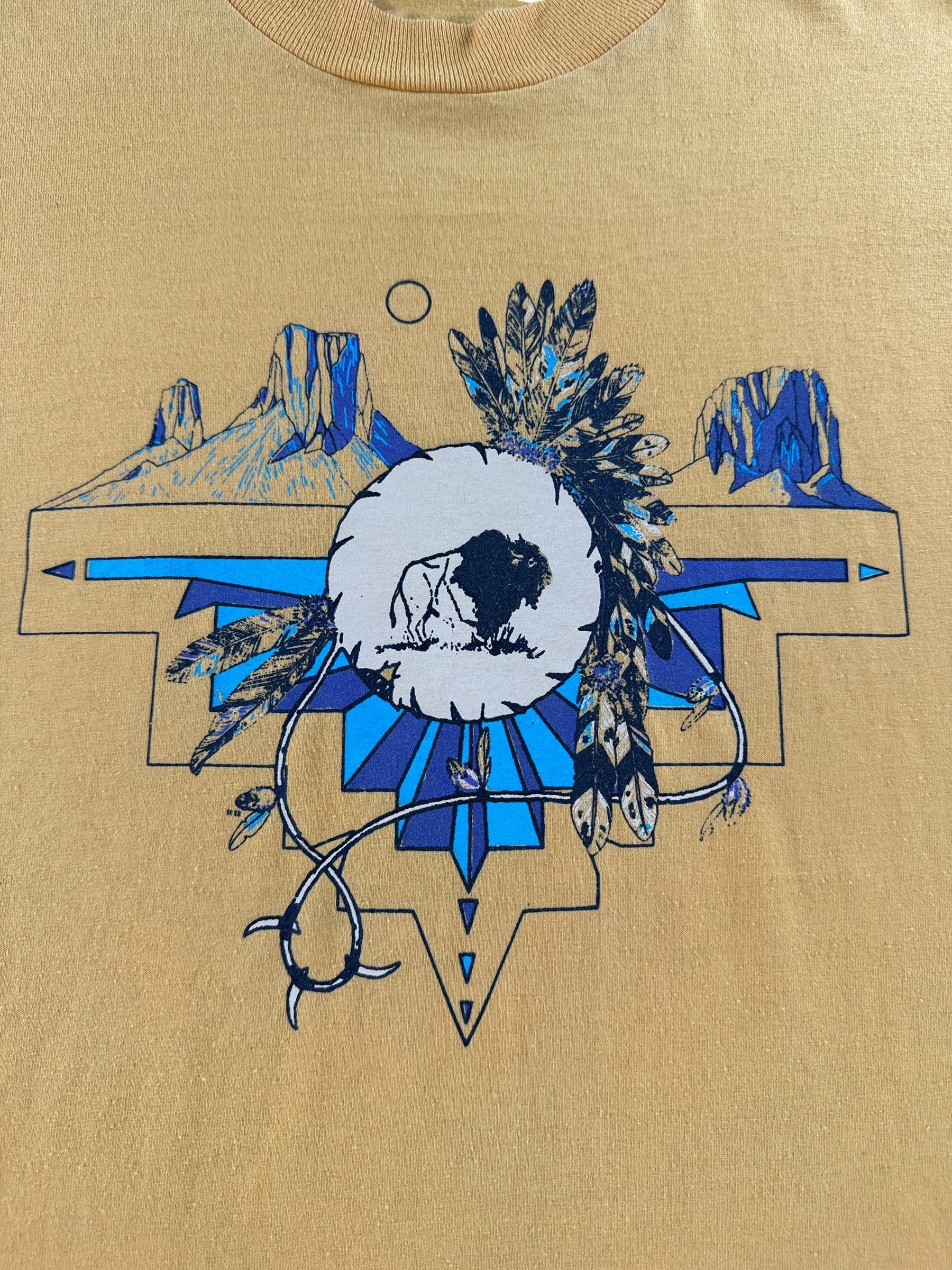 Graphic of Vintage Buffalo Headress Tee SZ XL
