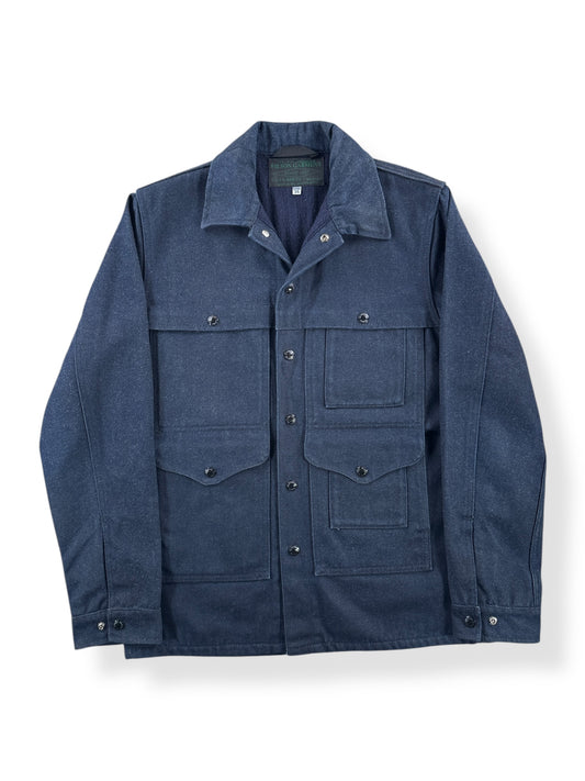Front of Filson X Tellason Waxed Denim Cruiser Jacket SZ 36