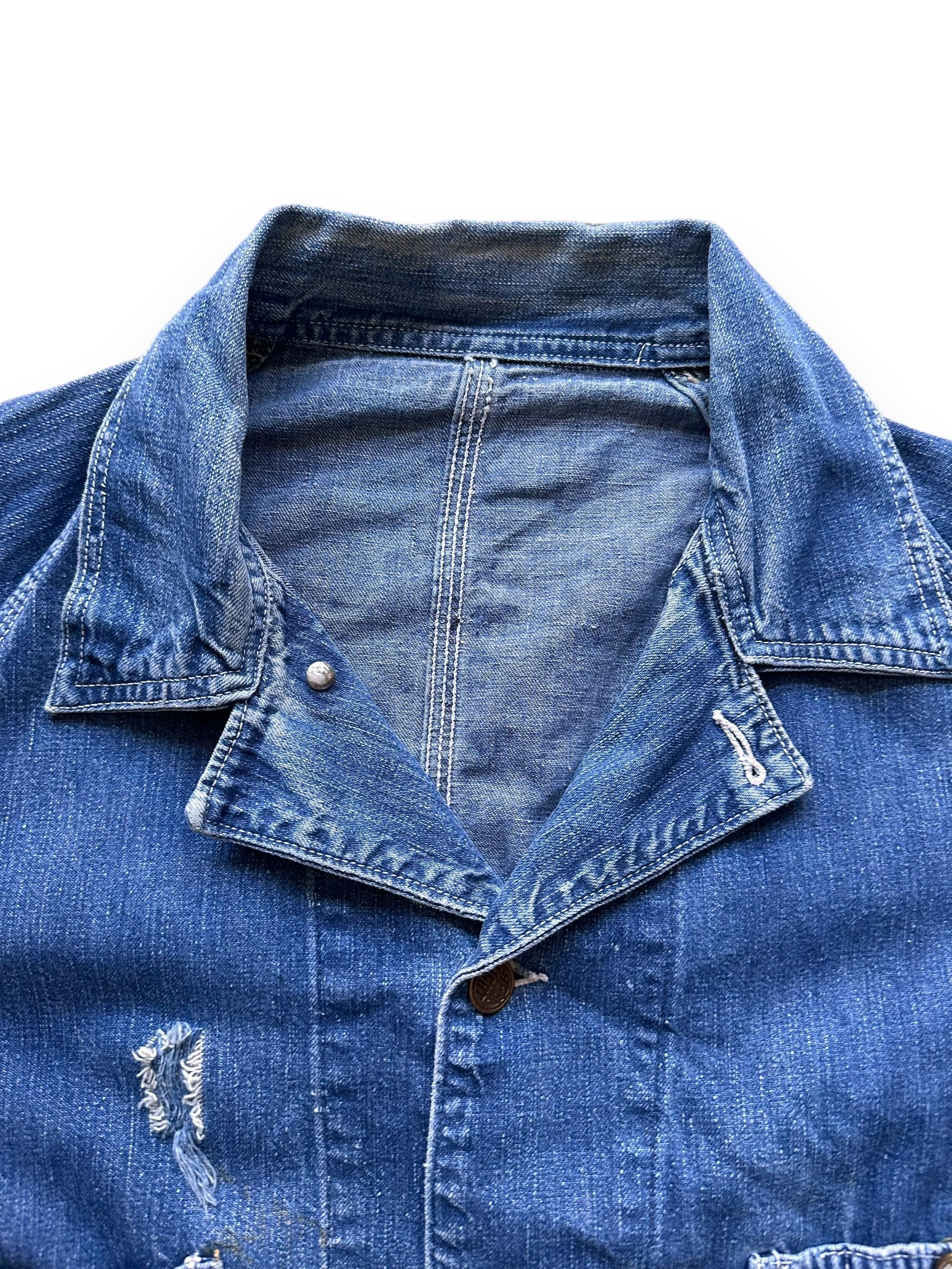 collar on Vintage Headlight Denim Prisoner Chore Coat SZ 42