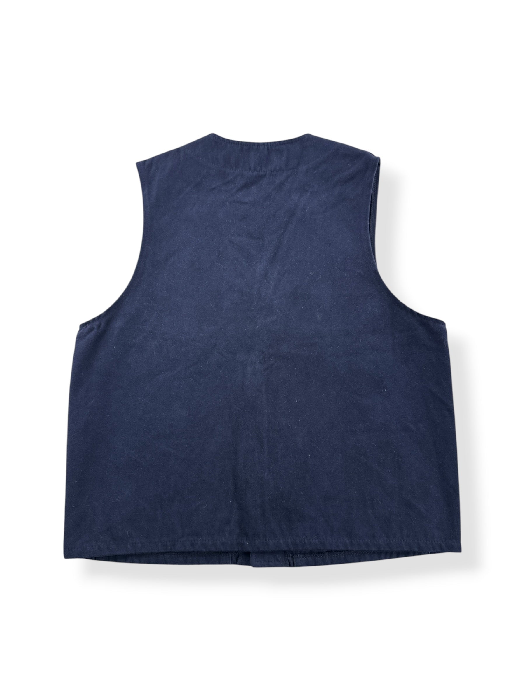 Back of Filson Navy Moleskin Vest SZ 44