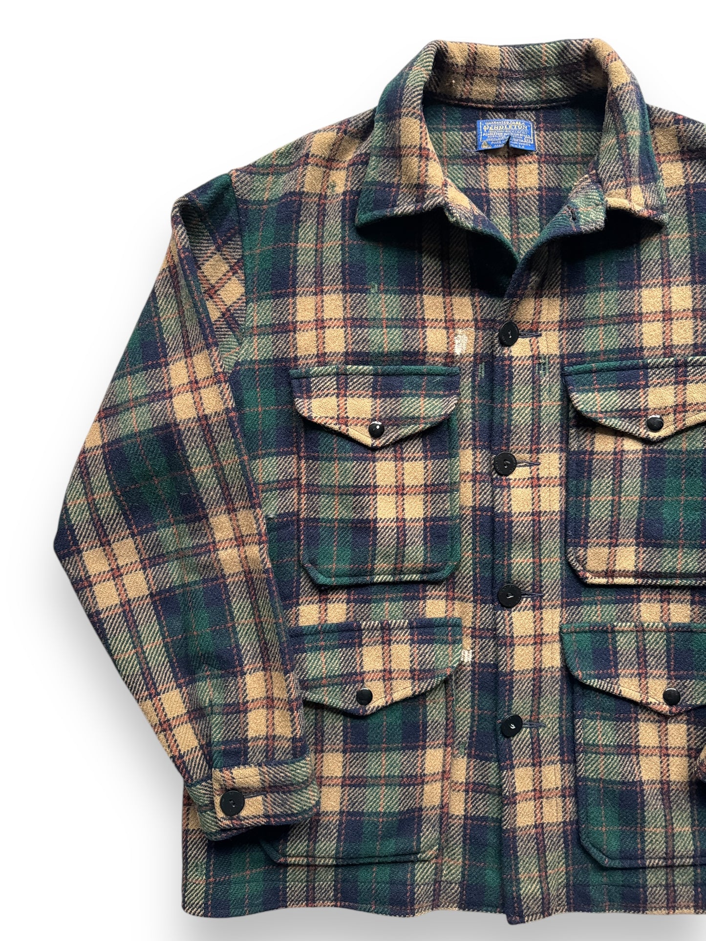 front right of Vintage Repaired Pendleton Wool Cruiser SZ XL