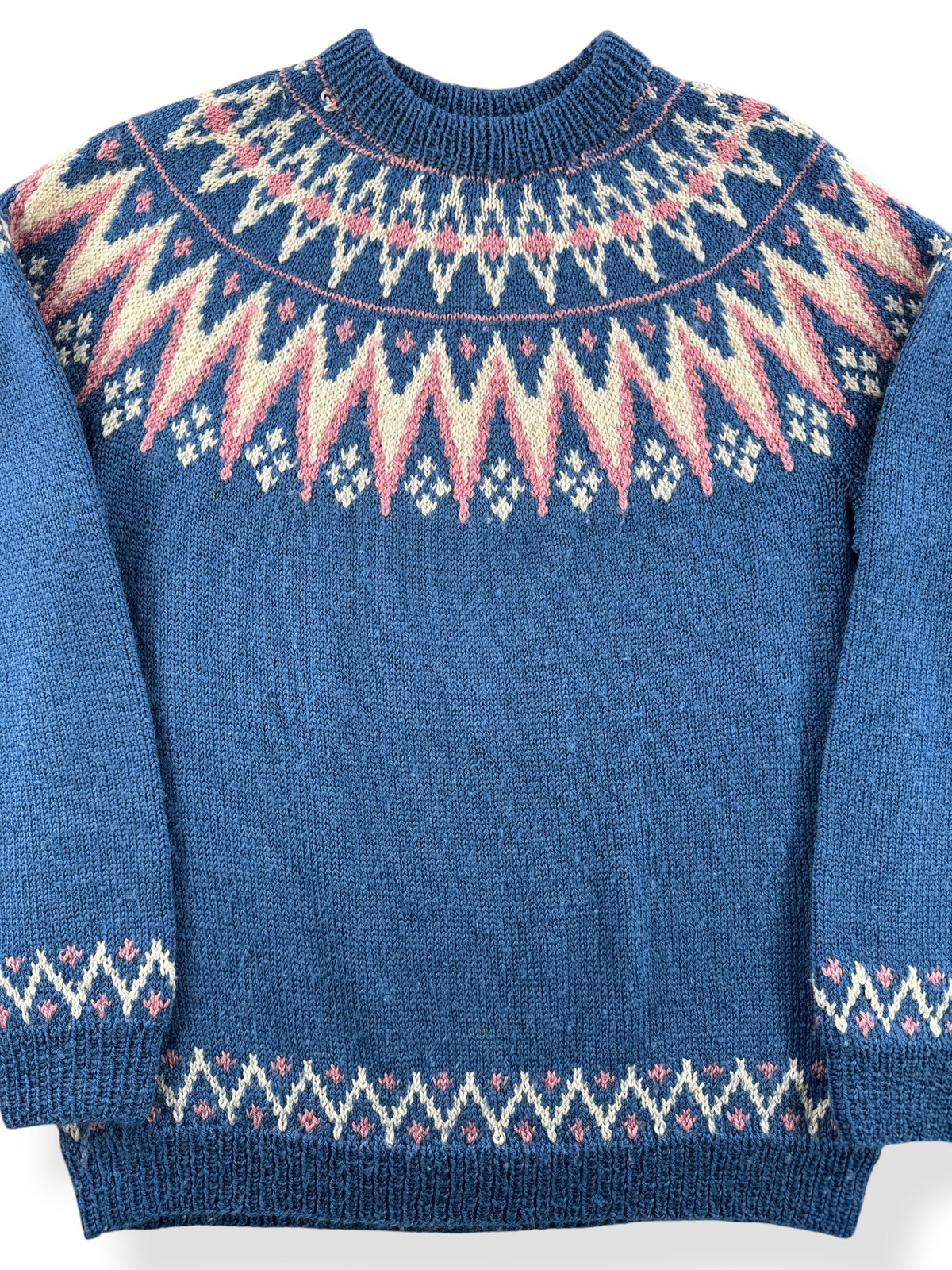 Close-up of Vintage Norwegian Style Sweater SZ S