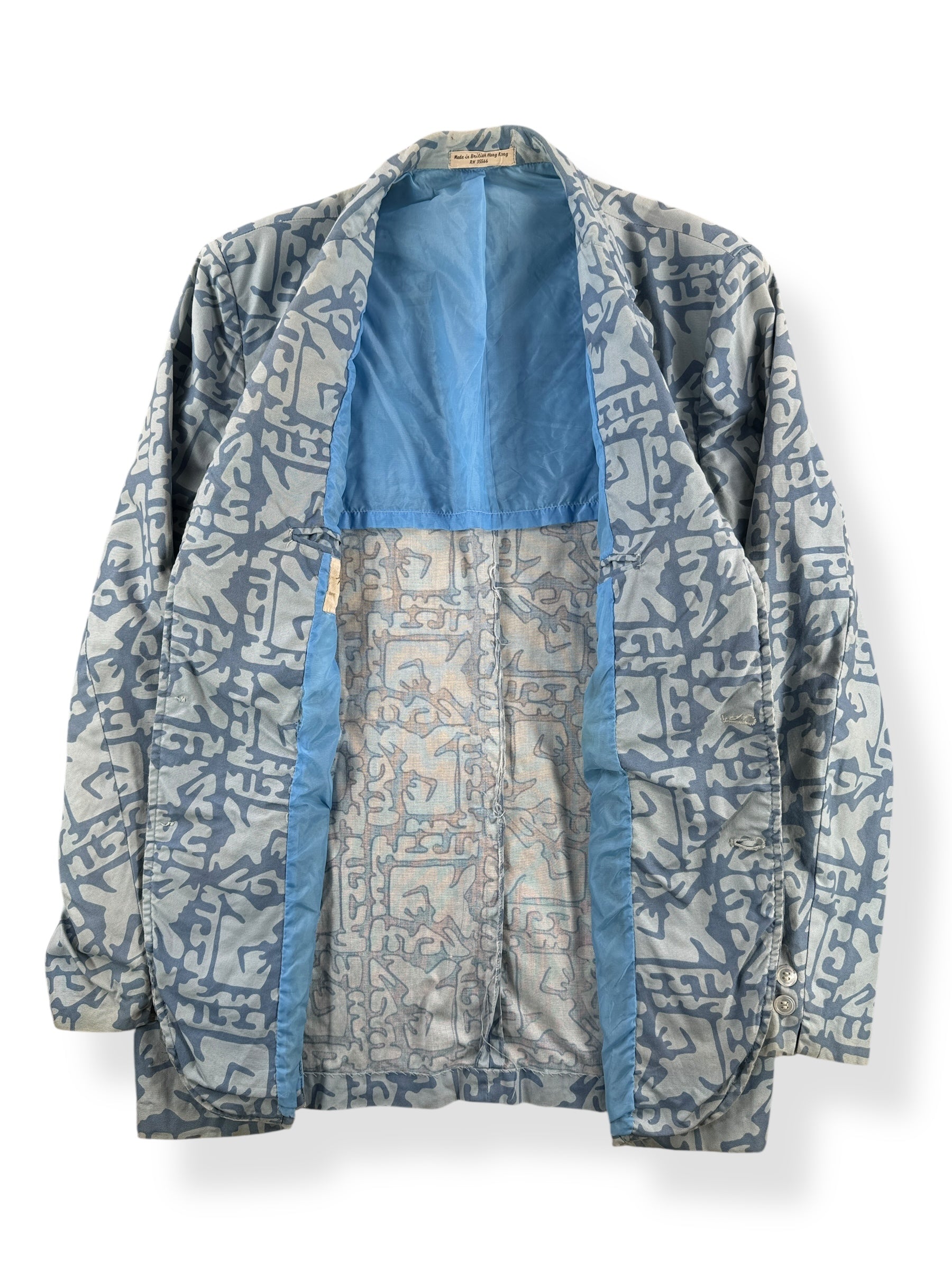 Inside of Vintage Light Blue Sandwich Isles Jacket SZ 39 AS IS
