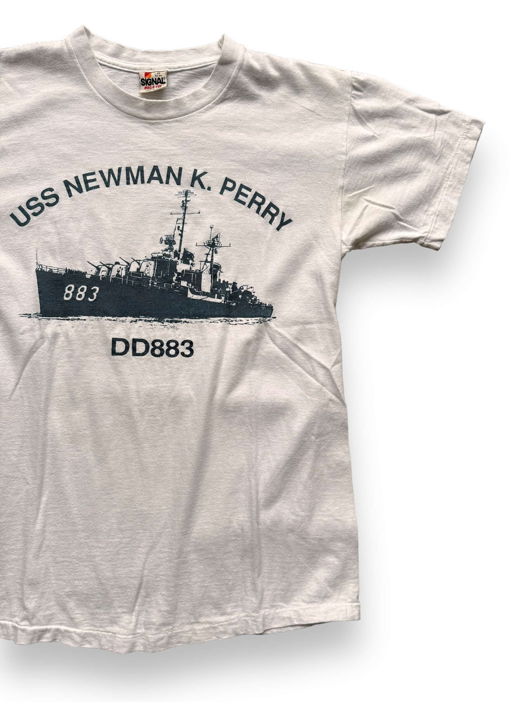 Front Left View of Vintage USS Newman K Perry Tee SZ M | Vintage Military T-Shirts Seattle