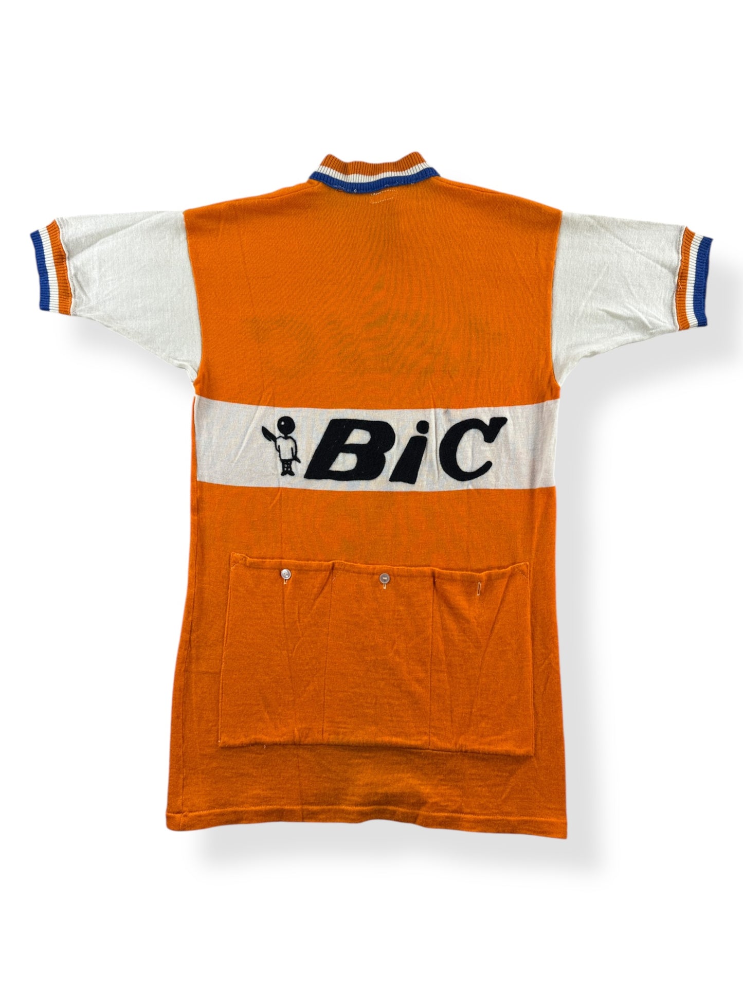 Back of Vintage 60s Bic Cycling Jersey SZ XS
